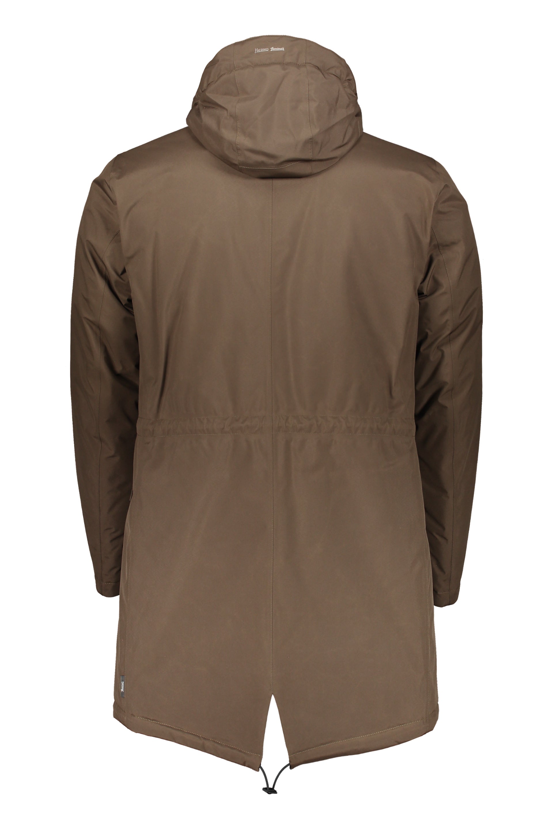 Technical fabric hooded jacket