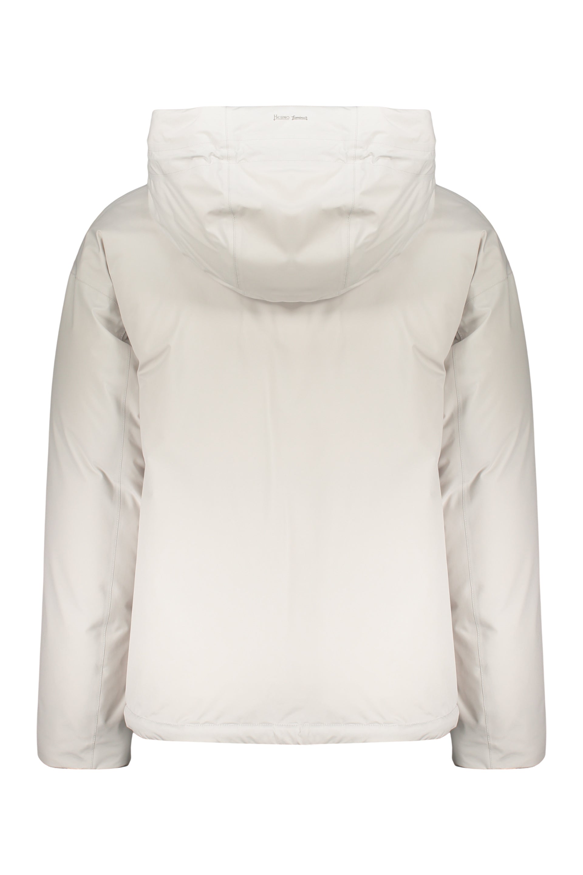 White winter jacket with adjustable hood