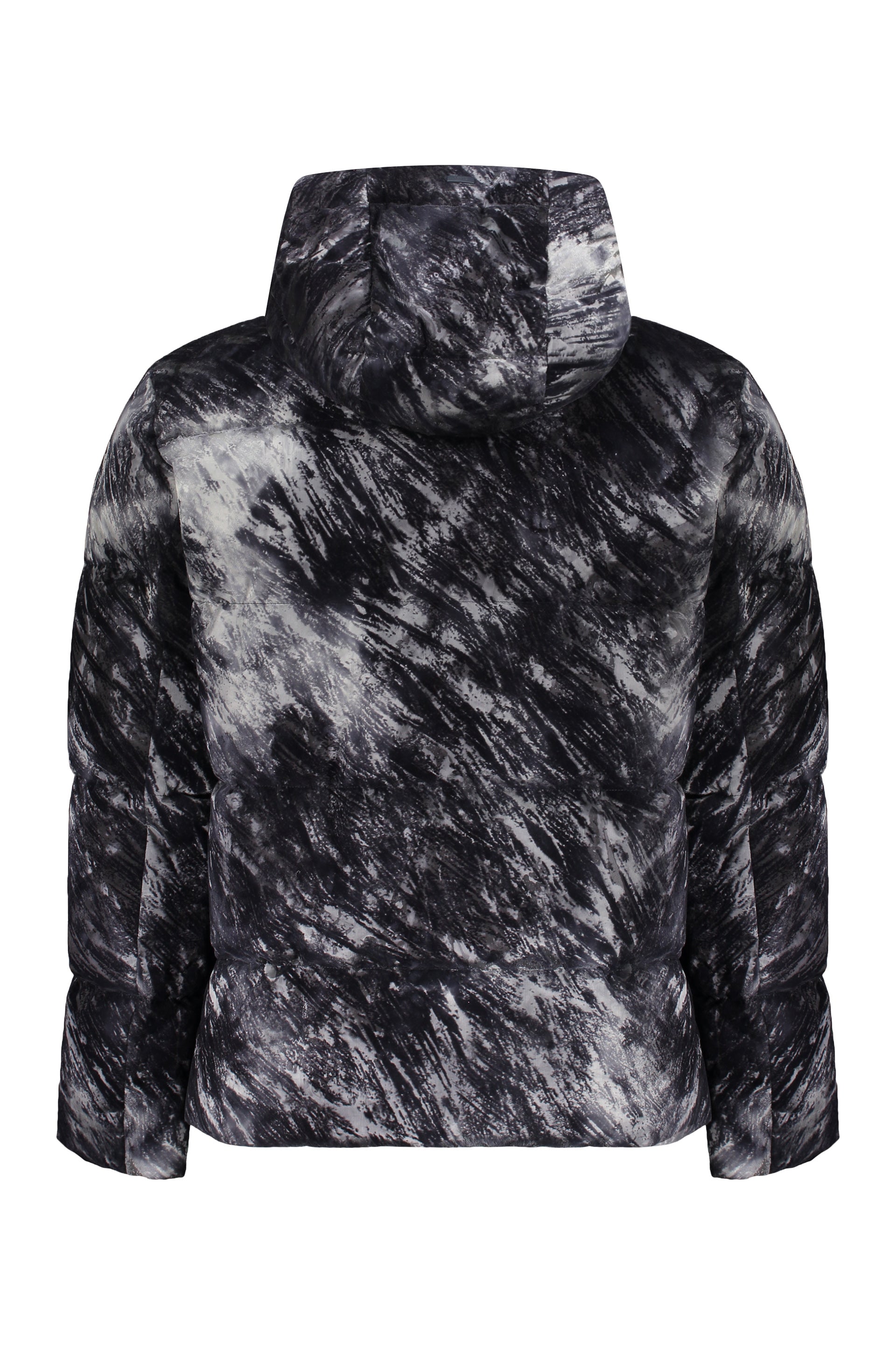 Down jacket with hood and zip