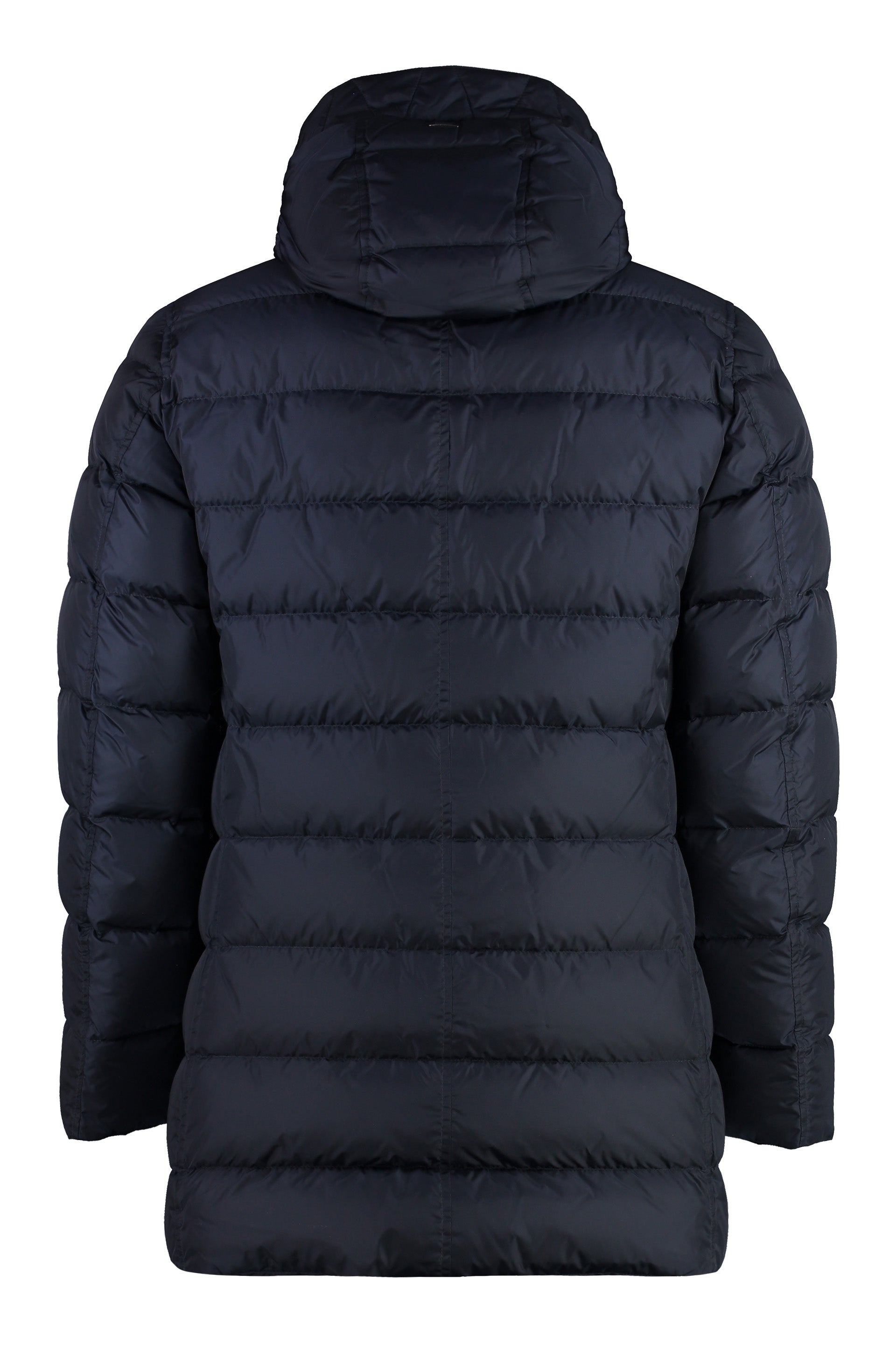 Hooded nylon down jacket