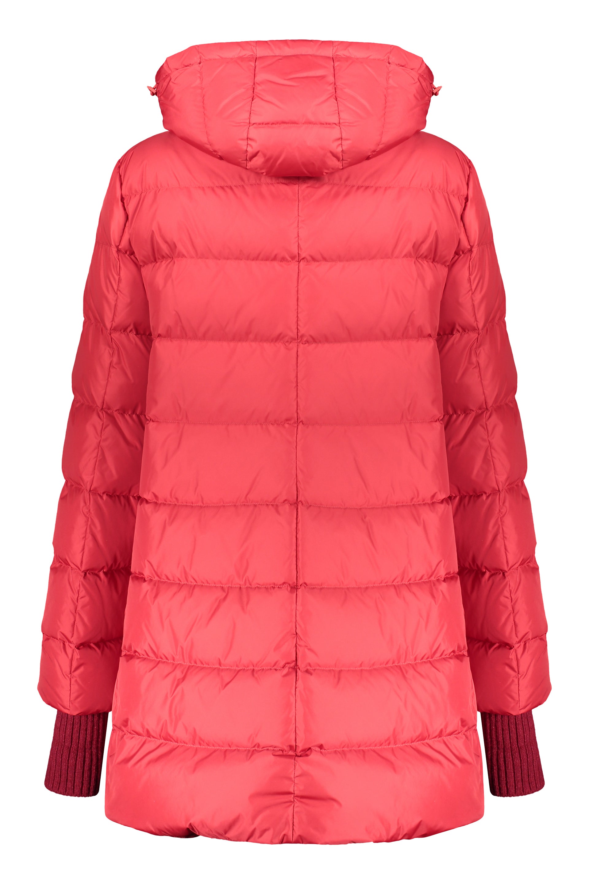 Hooded full-zip down jacket