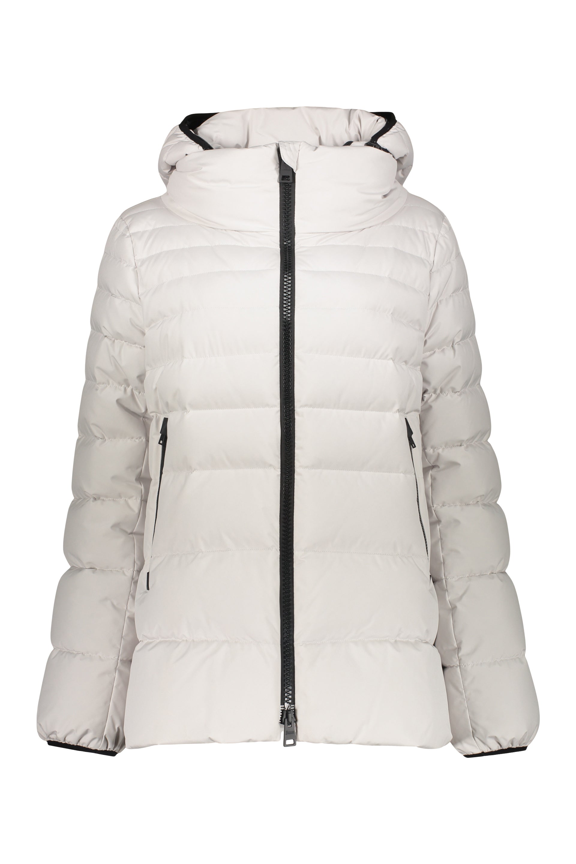 Hooded full-zip down jacket