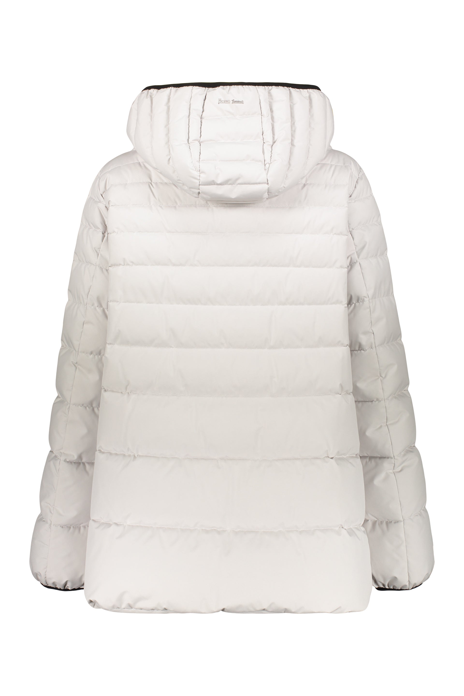 Hooded full-zip down jacket