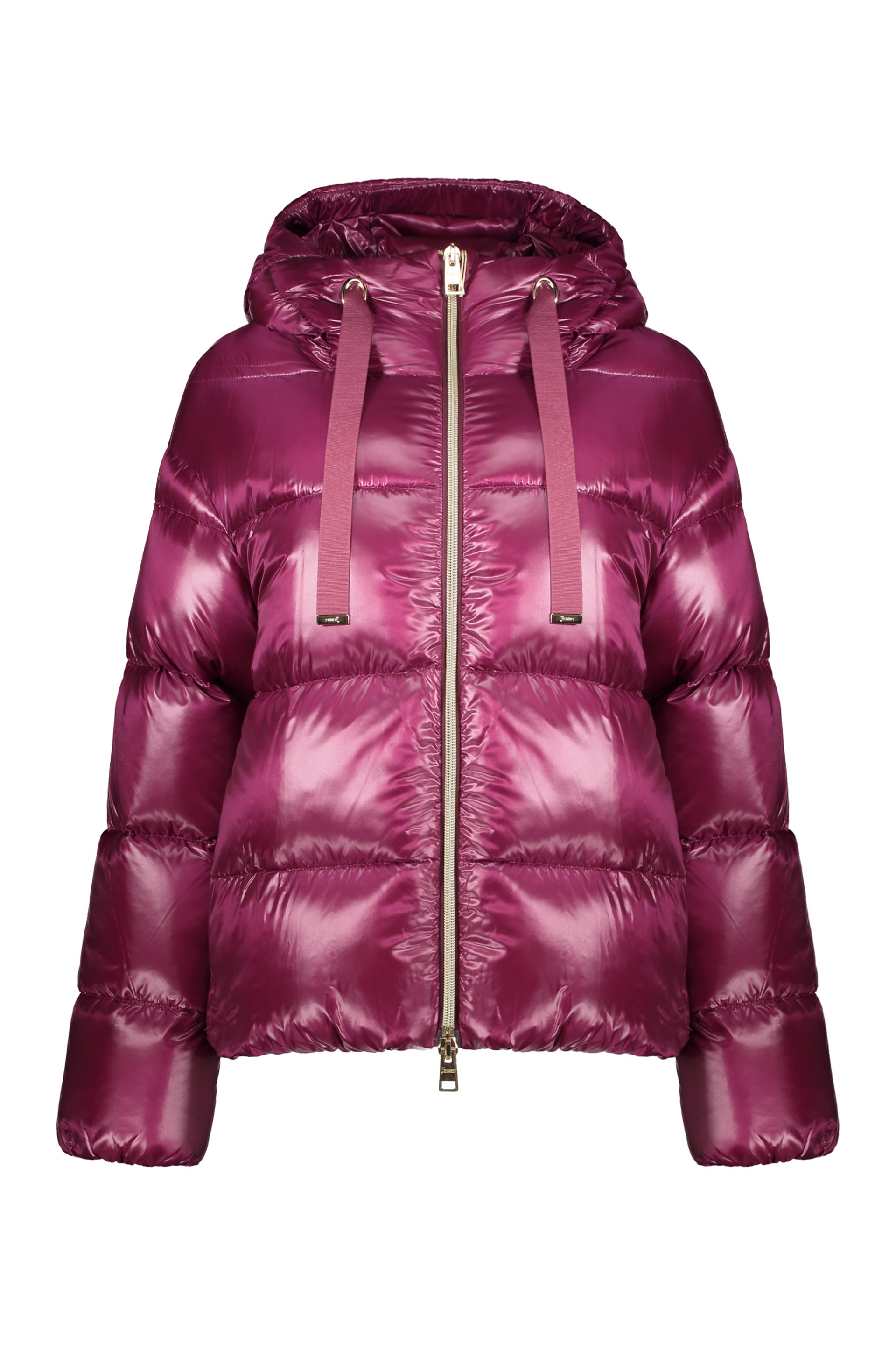 Hooded short down jacket