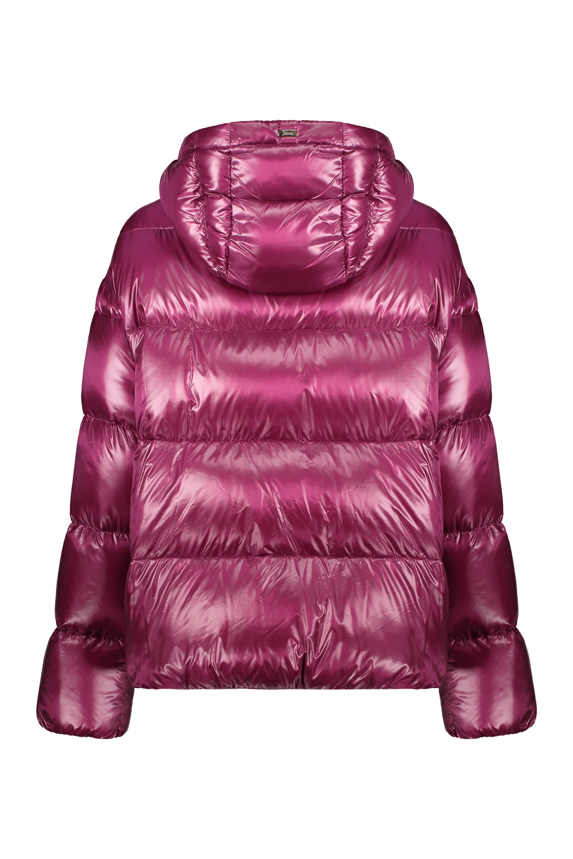 Hooded short down jacket