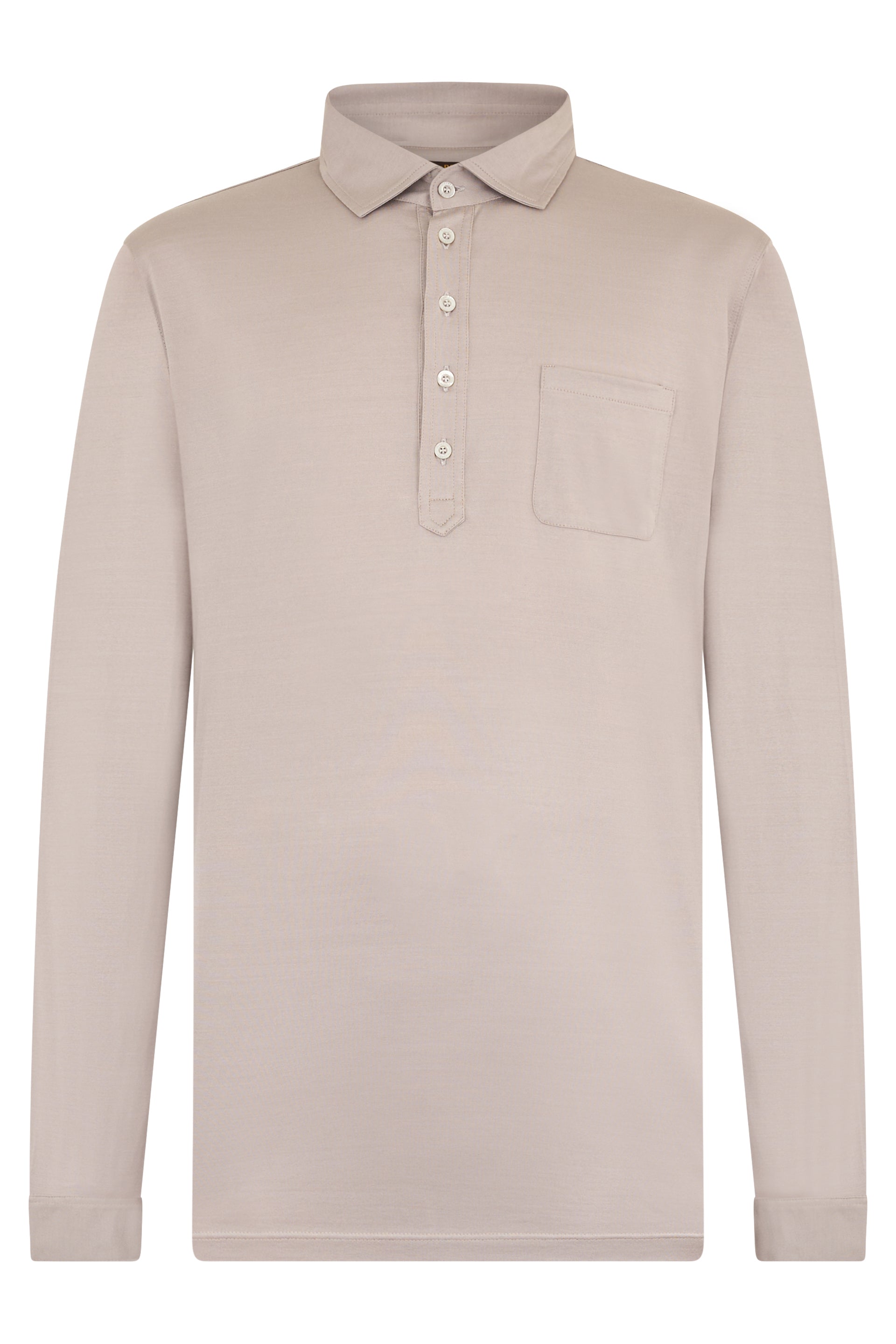 Long sleeve cotton polo shirt