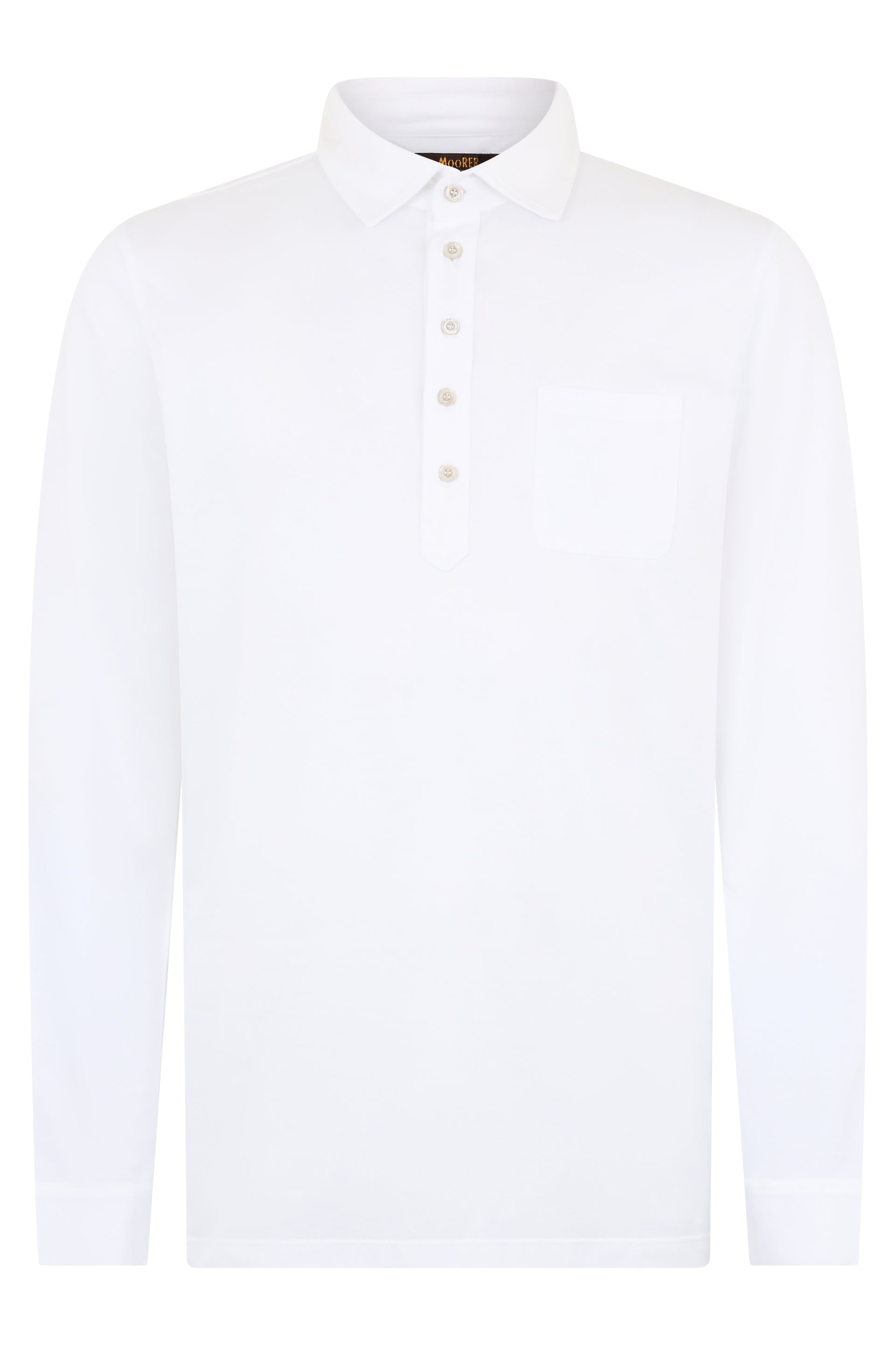 Long sleeve cotton polo shirt