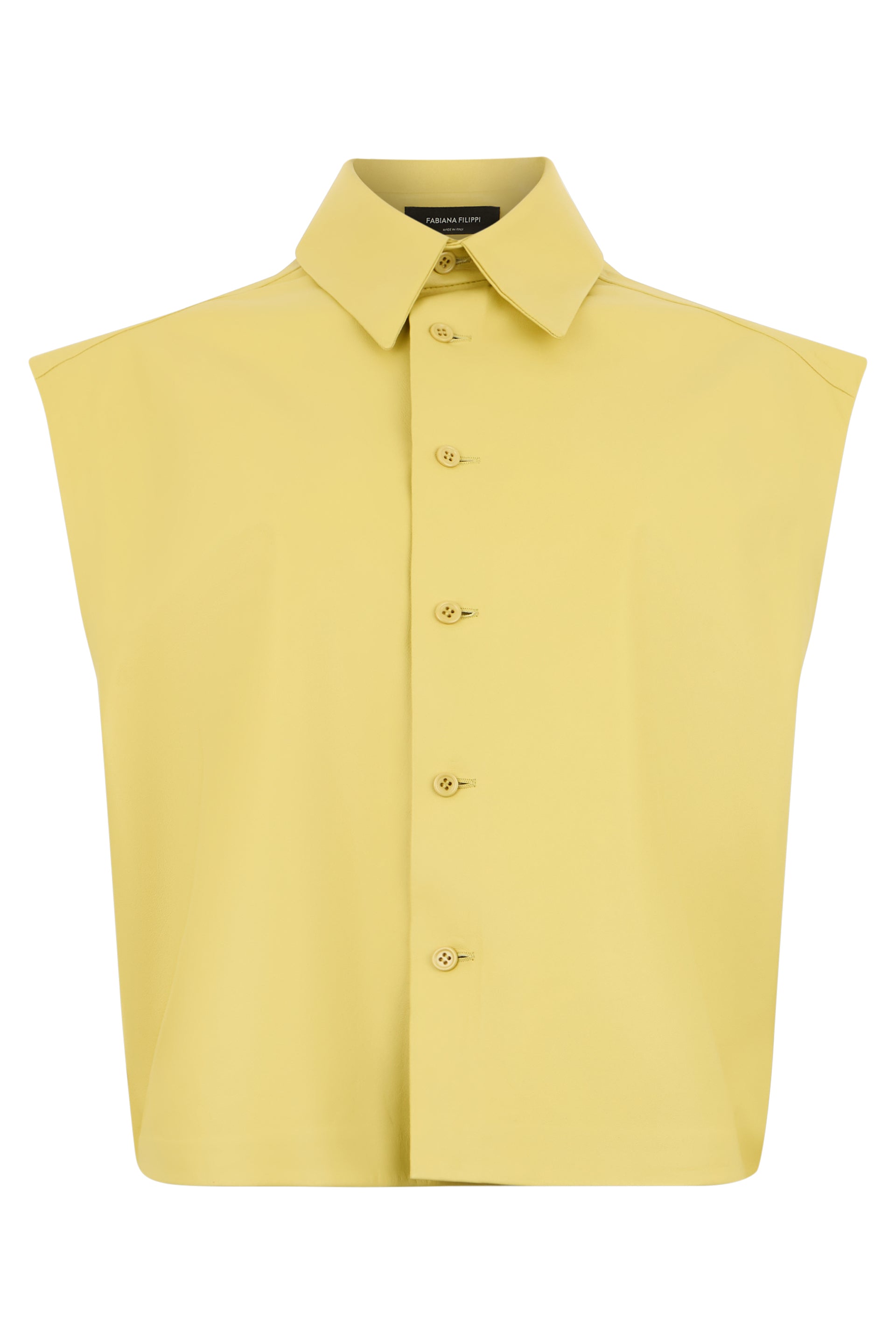 Yellow shirt without sleeves in light fabric