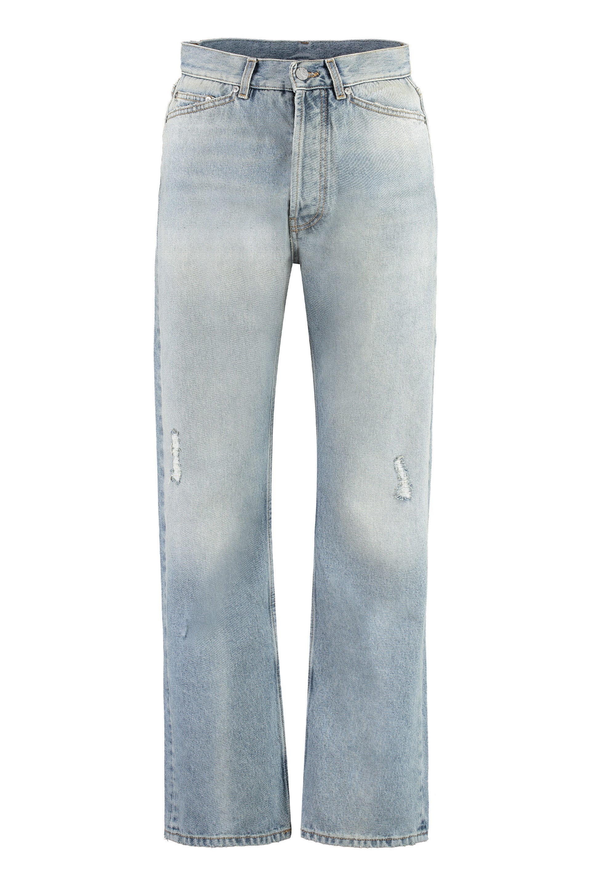 5-pocket straight-leg jeans