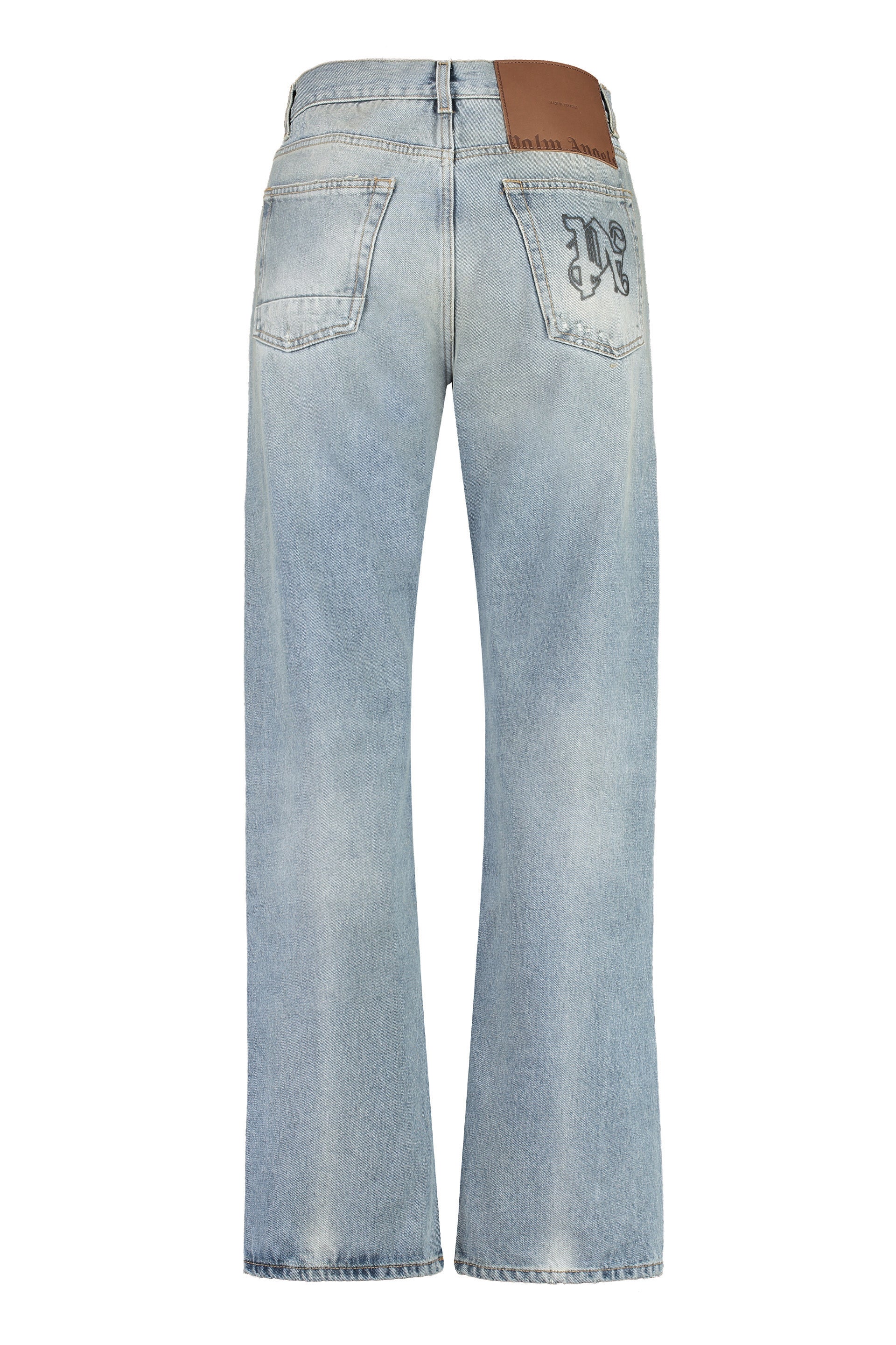 5-pocket straight-leg jeans