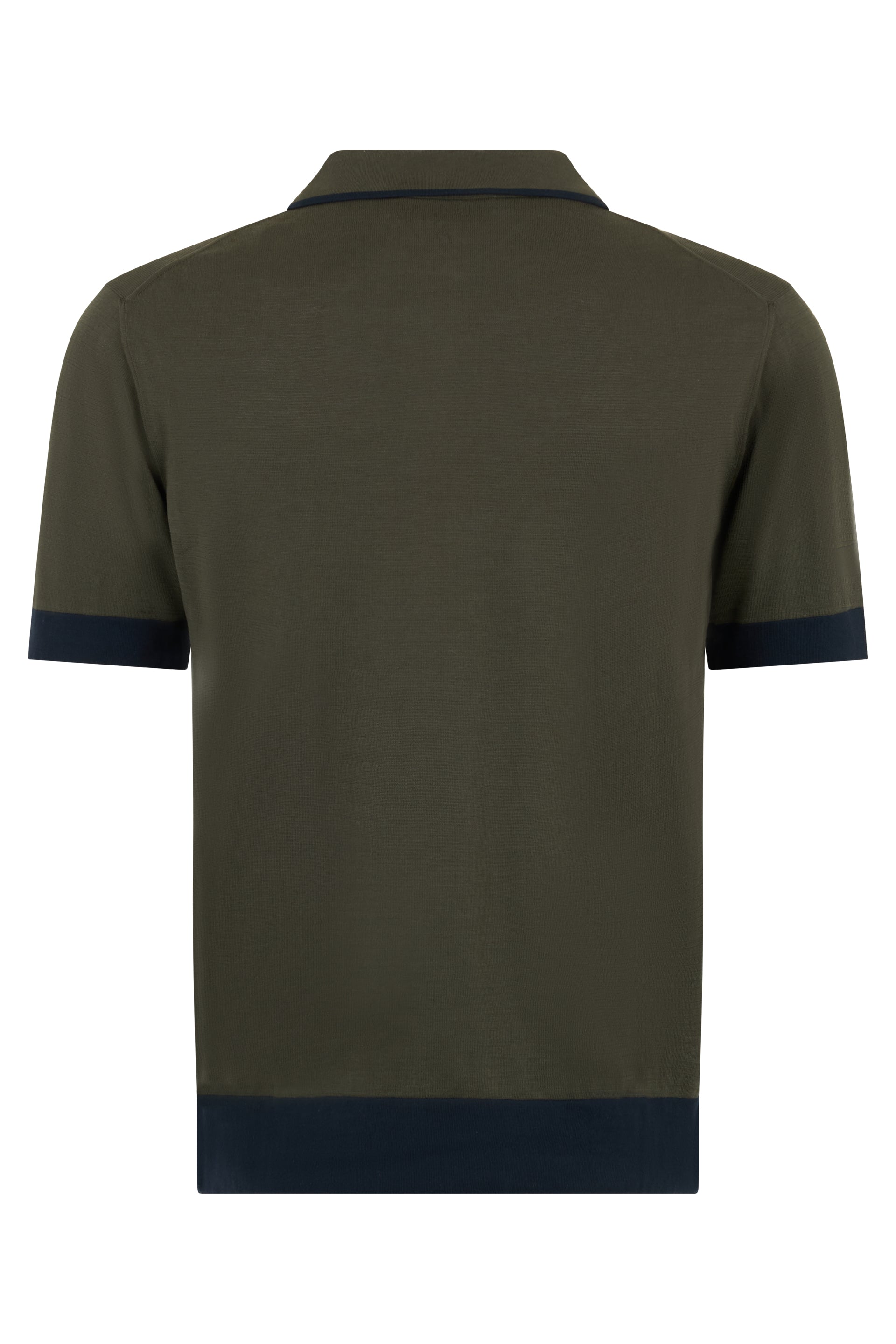 Olive Green Polo With Modern Blue Details