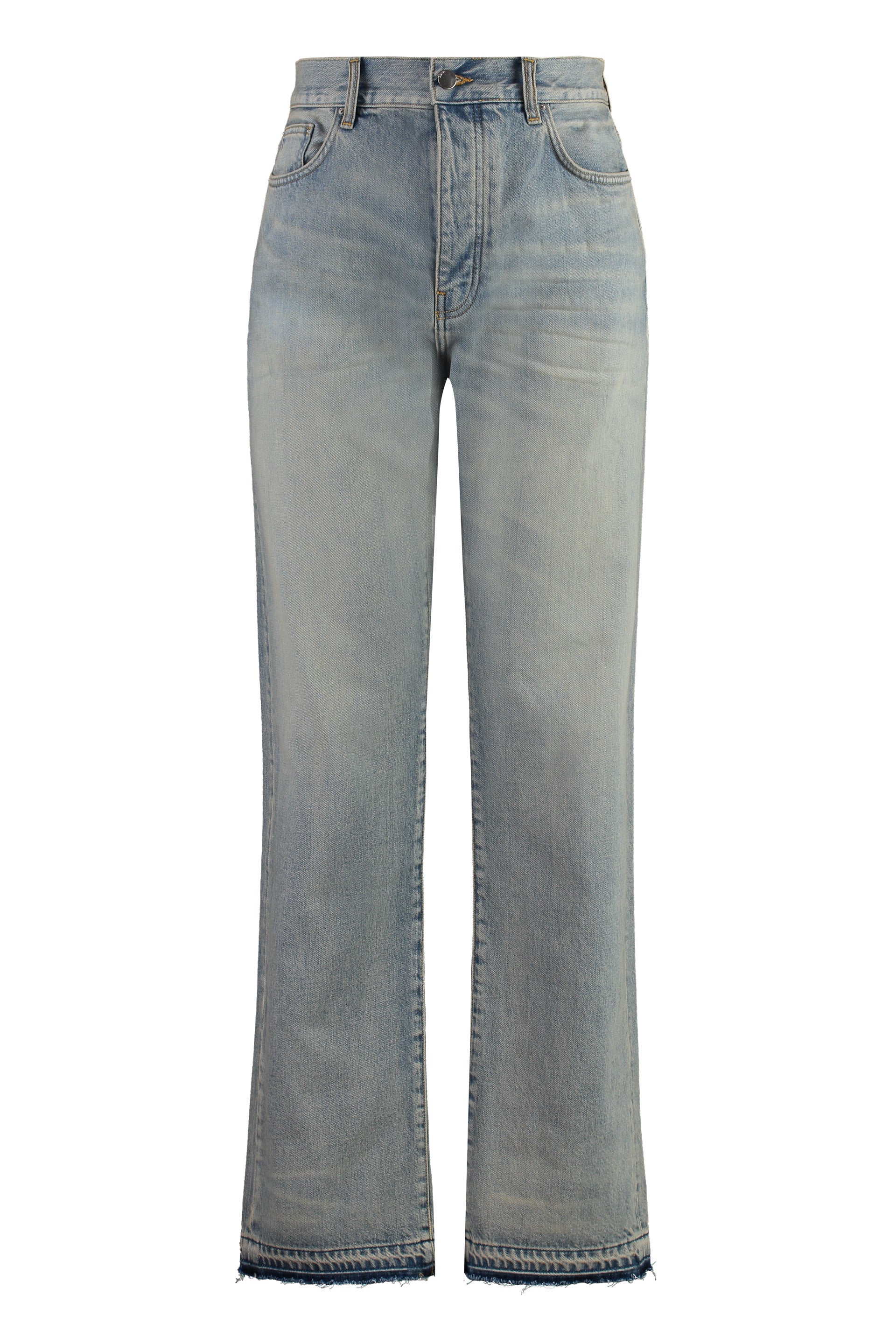 5-pocket straight-leg jeans