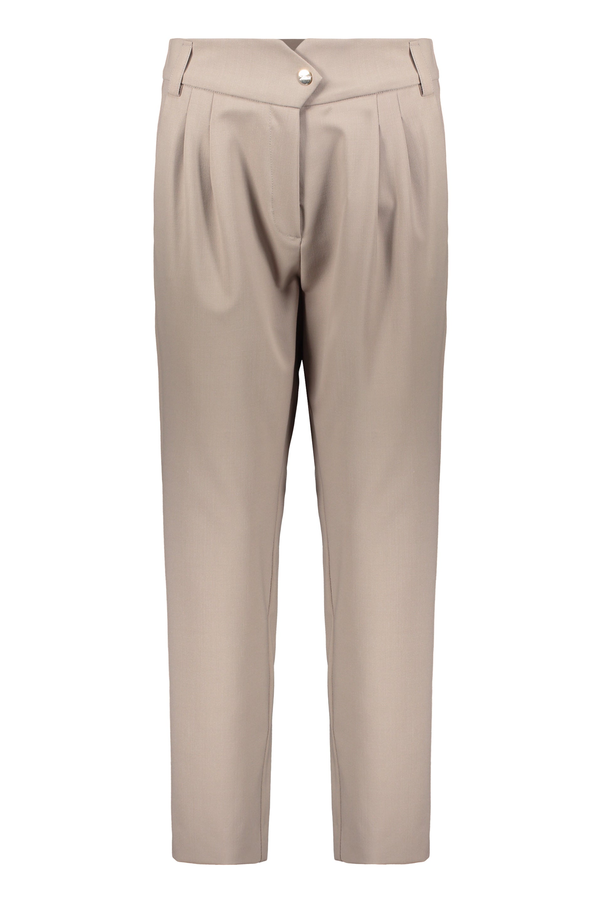 Elegant beige trousers with high waist