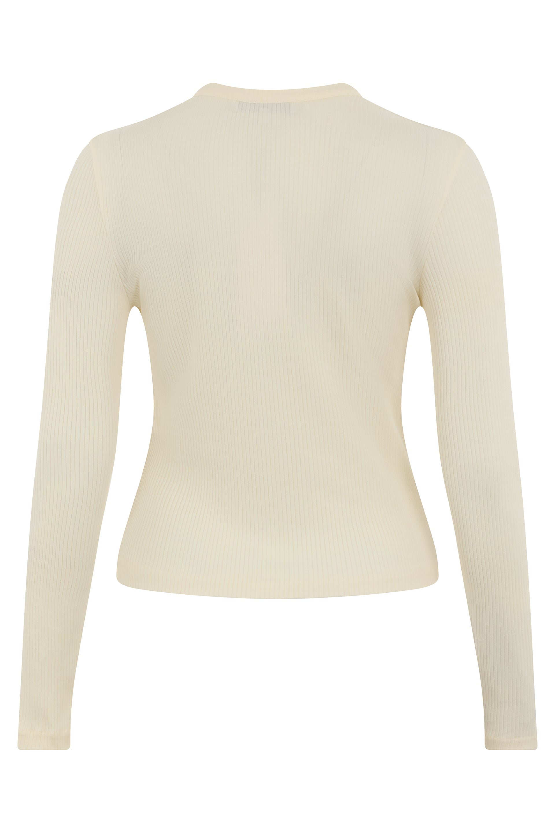 Ribbed crew neck cardigan