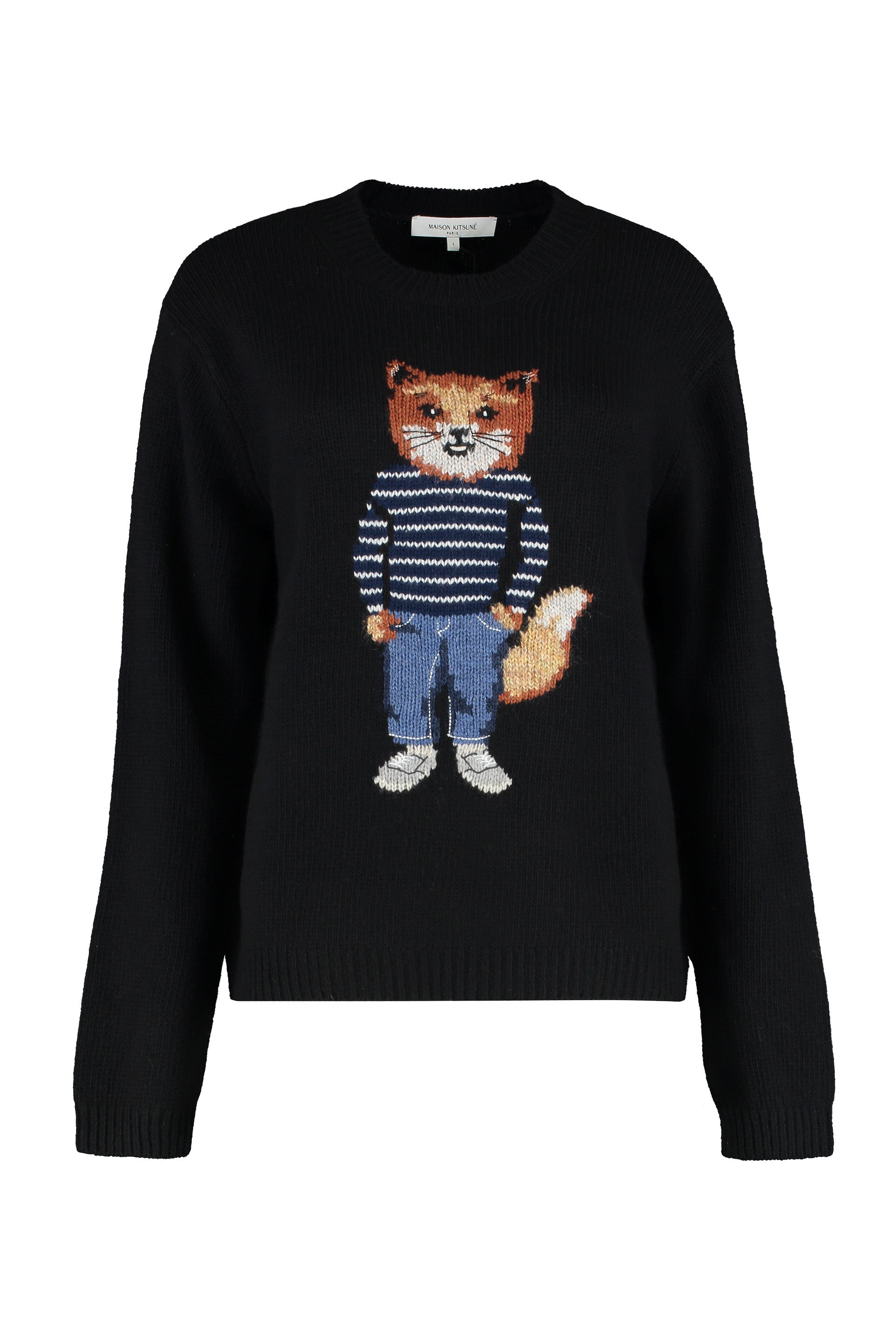 Crew neck sweater in merino wool