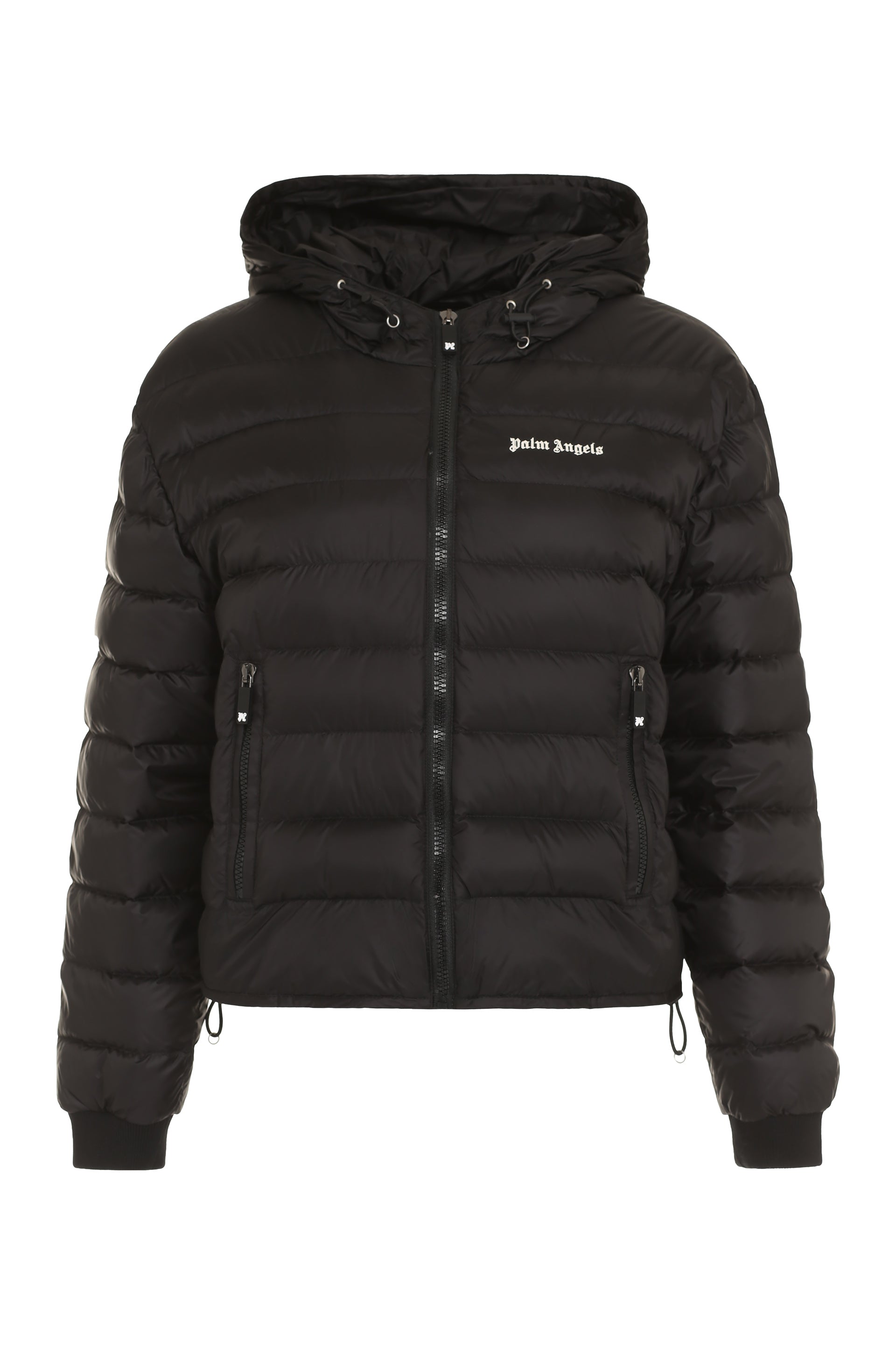 Hooded full-zip down jacket