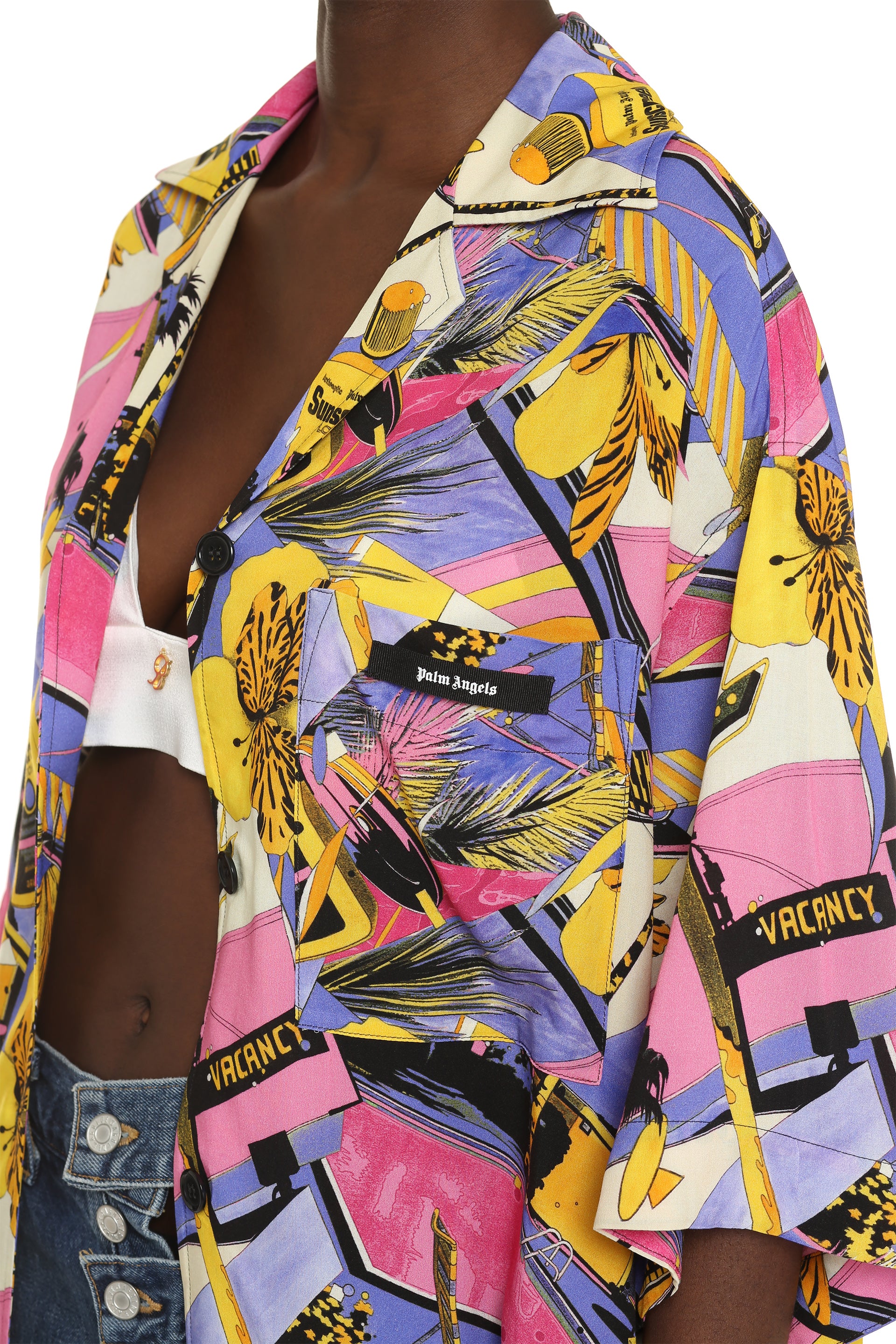 Printed bowling shirt