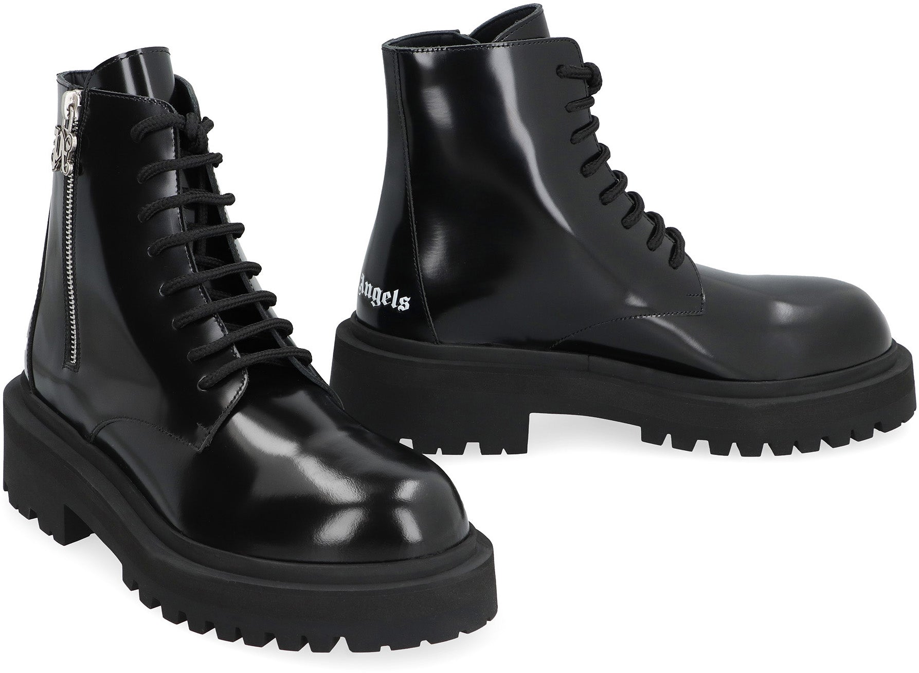 Leather combat boots