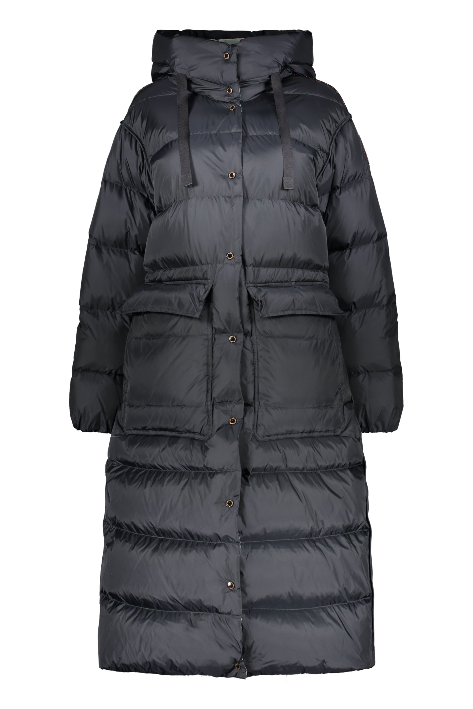 Deborah Reverso long hooded down jacket