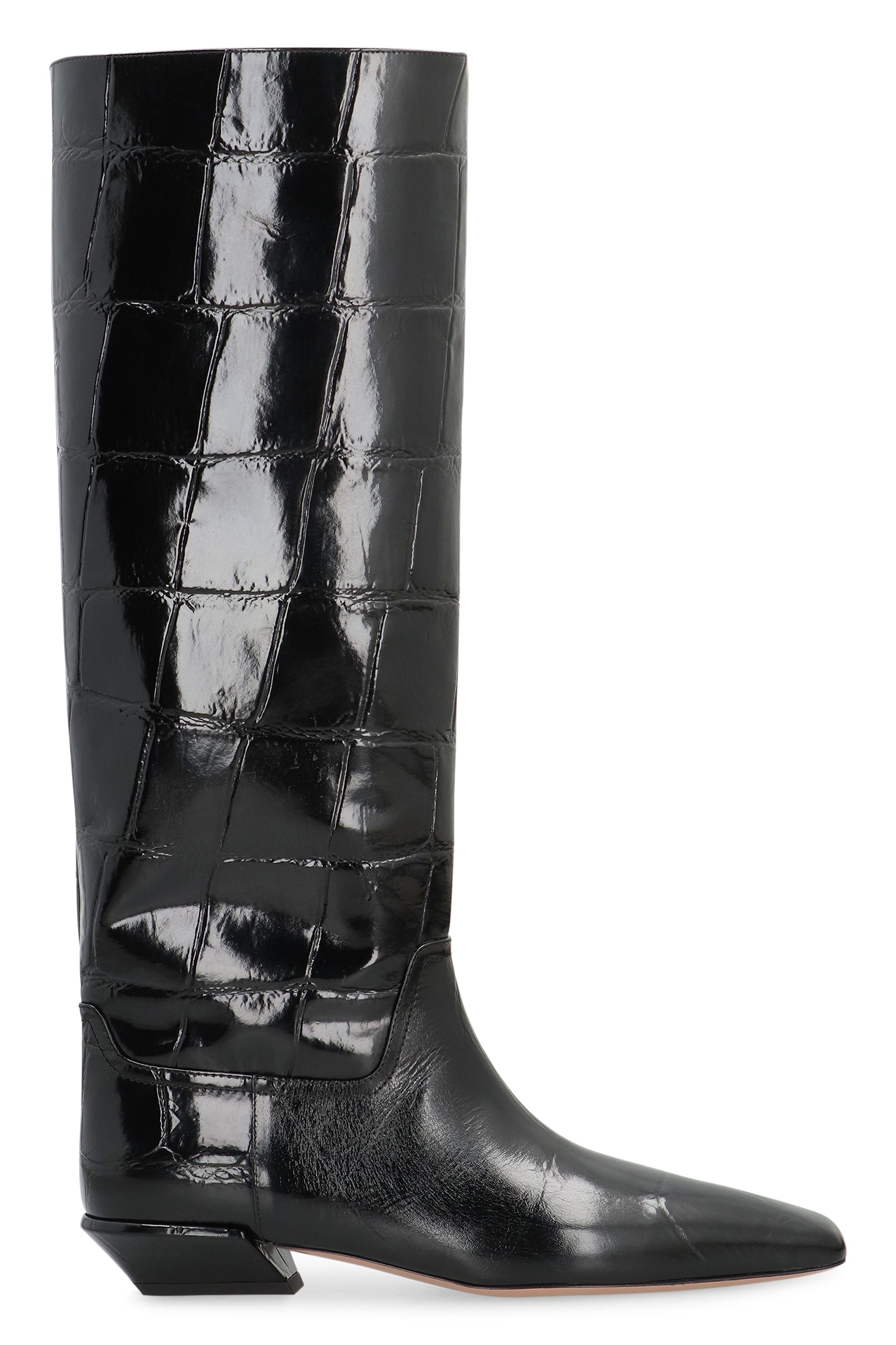 Bettina croco-print leather boots