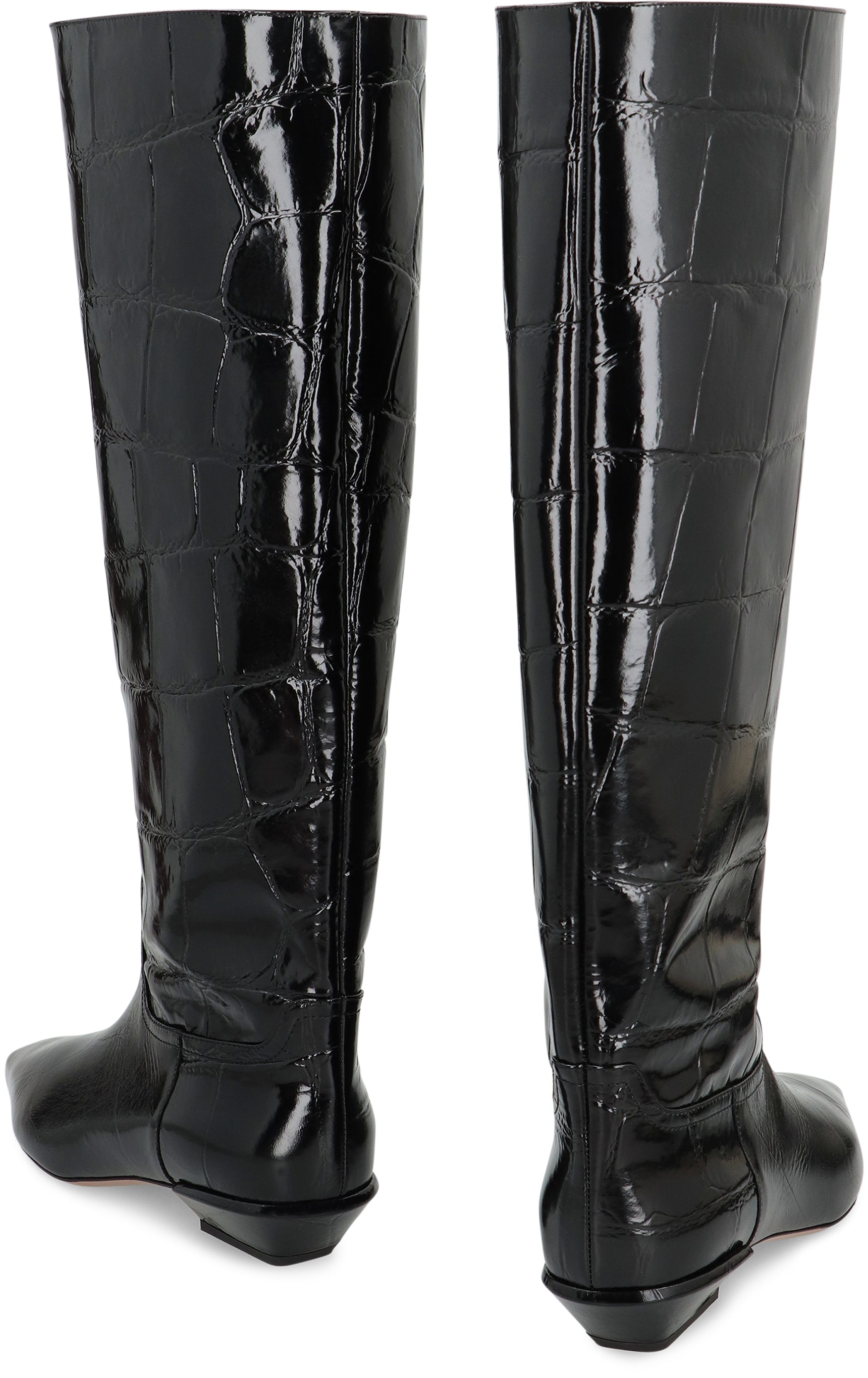Bettina croco-print leather boots