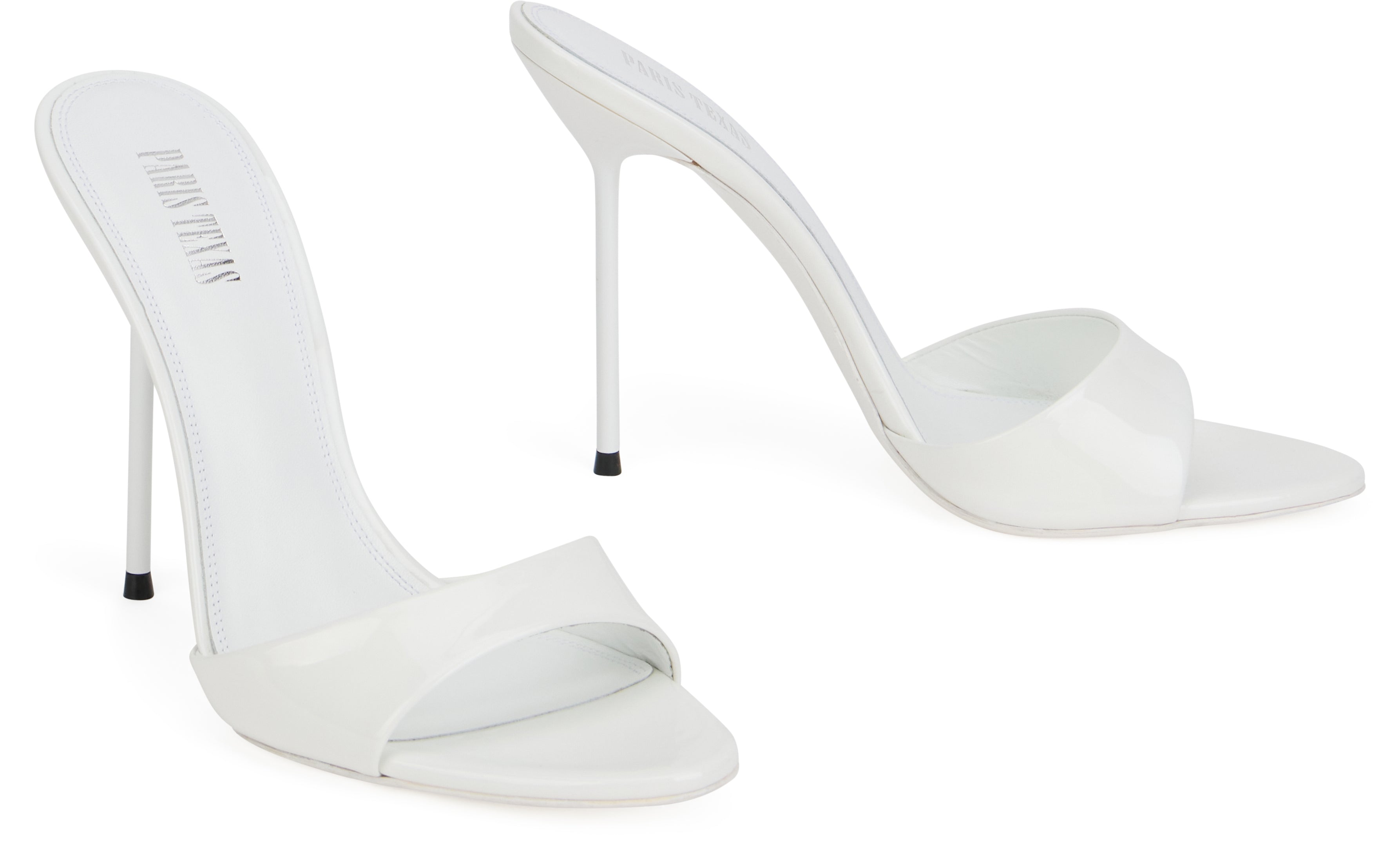 Lidia mules in white patent
