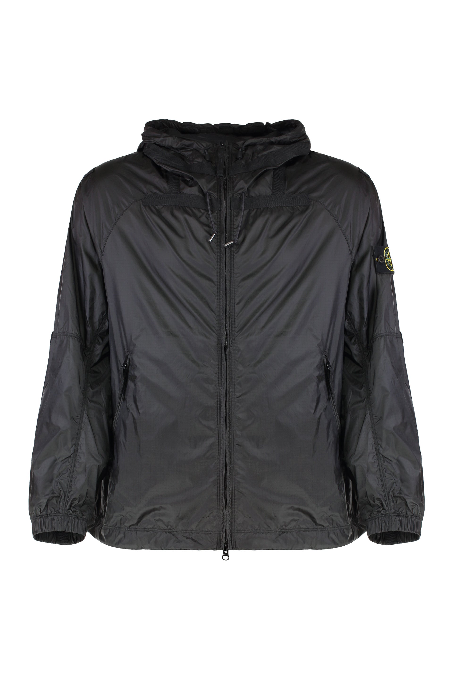 Hooded nylon jacket