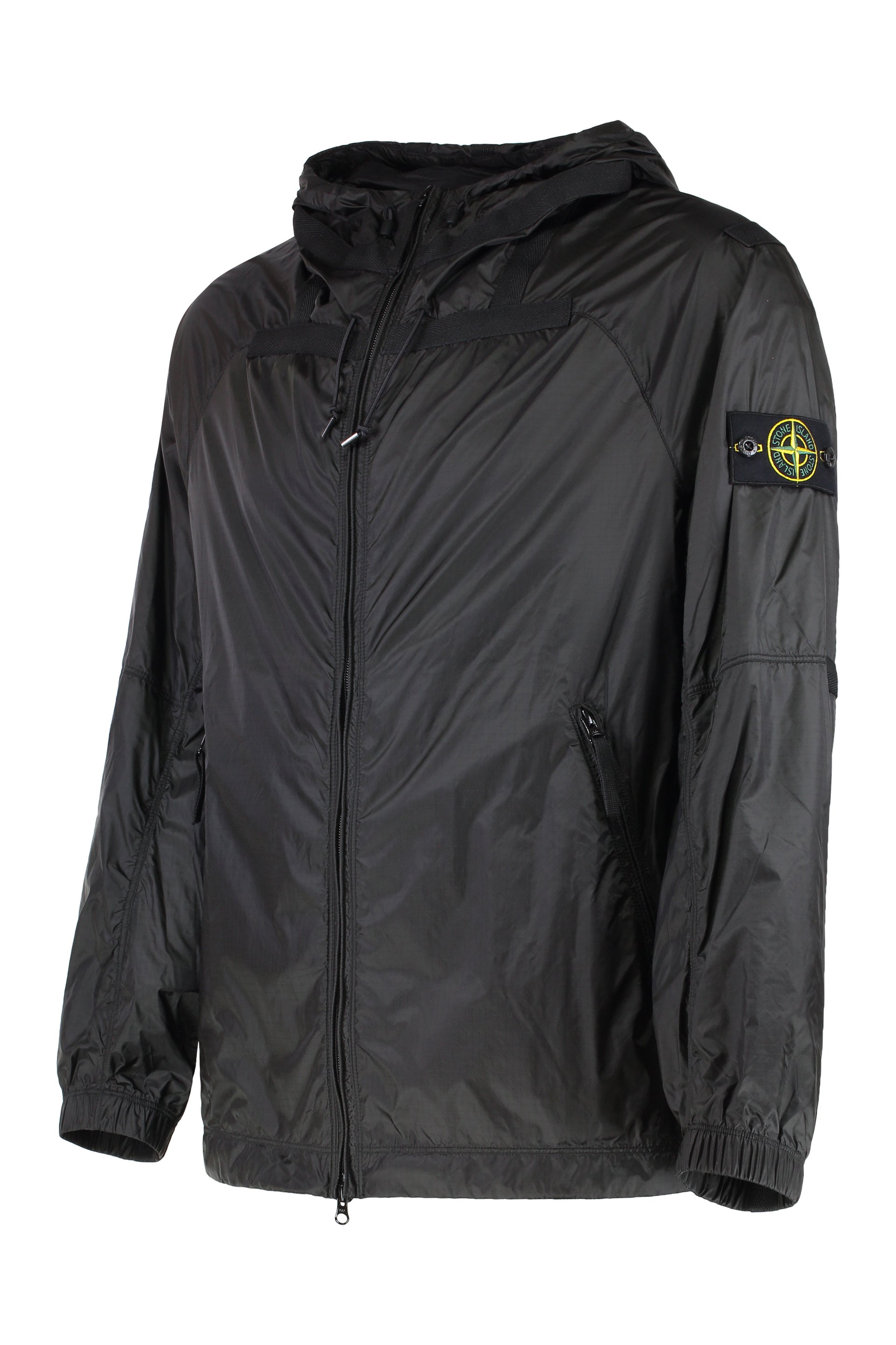 Hooded nylon jacket