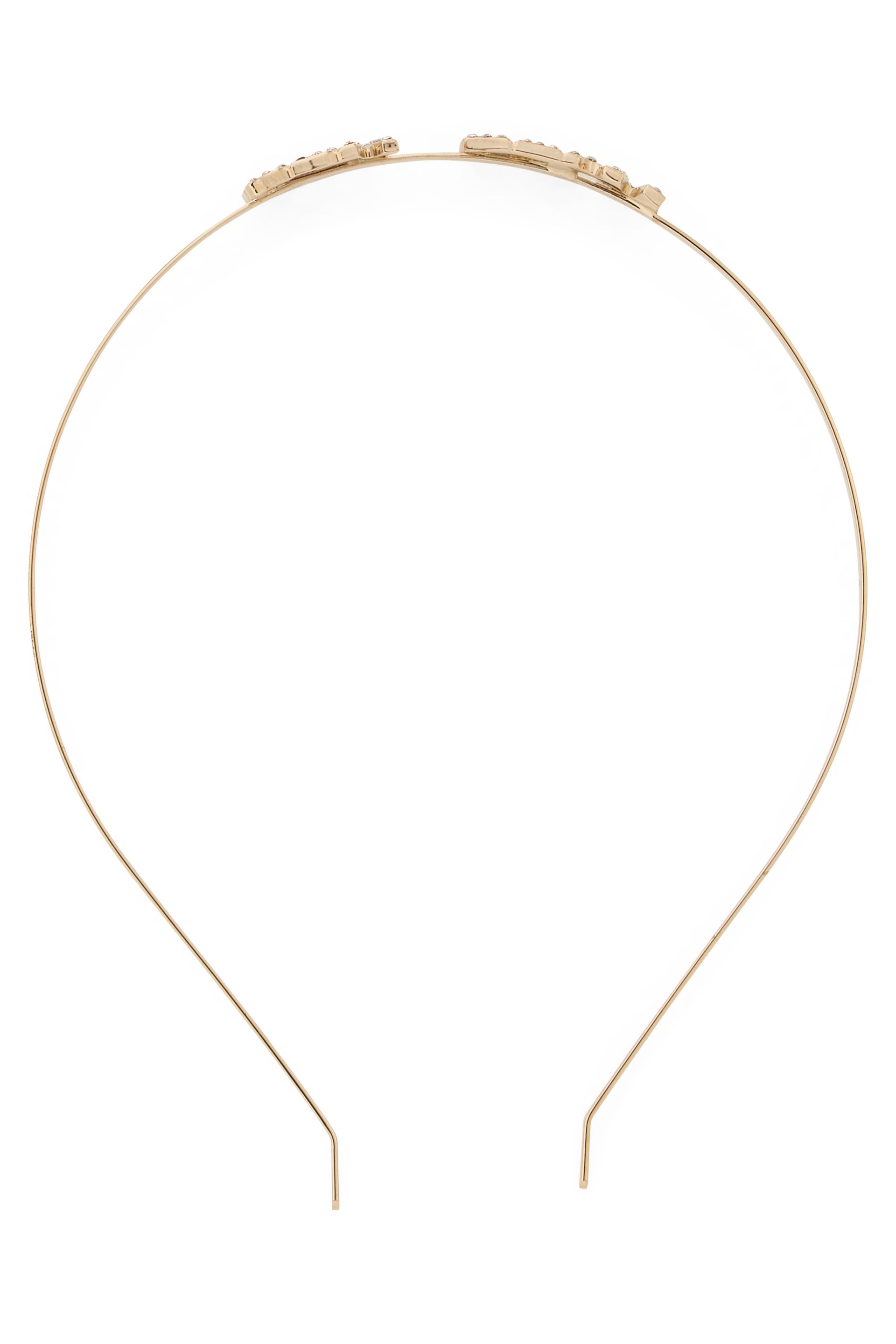 Elegant metal hairband in shiny gold color with versatile design.