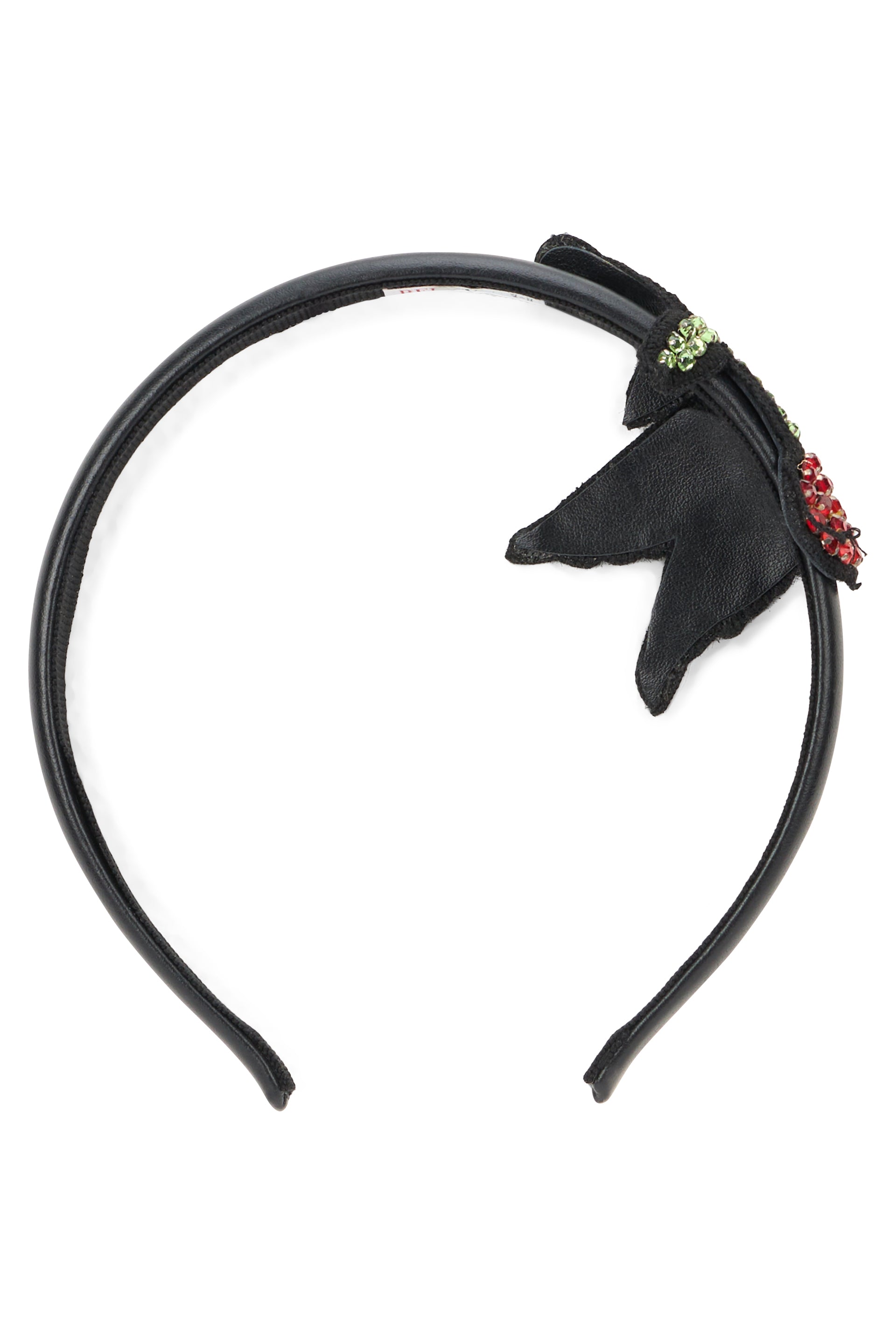 Black hairband with elegant cherry.