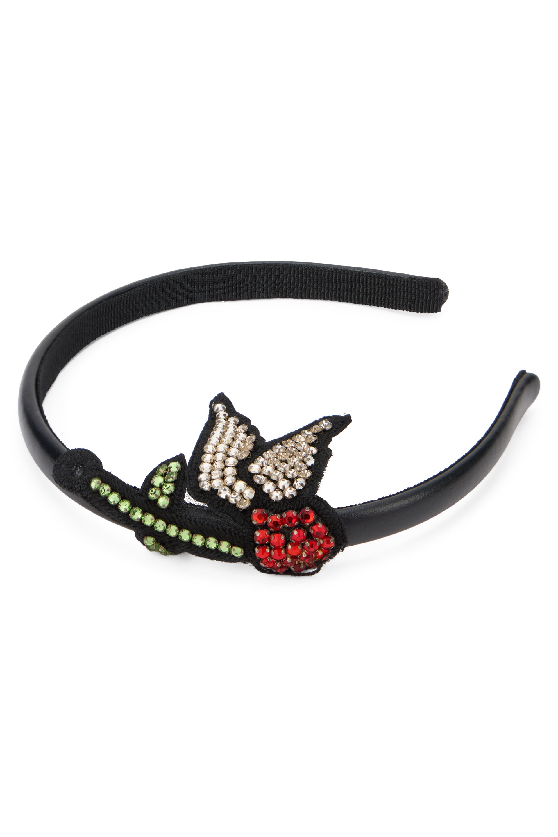 Black hairband with elegant cherry.