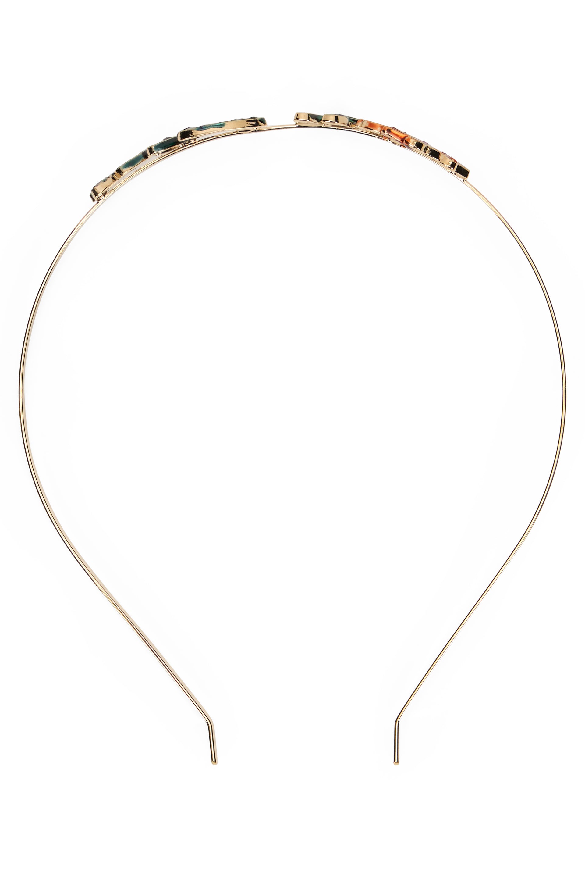 Elegant gold-colored headband for hair, versatile style.