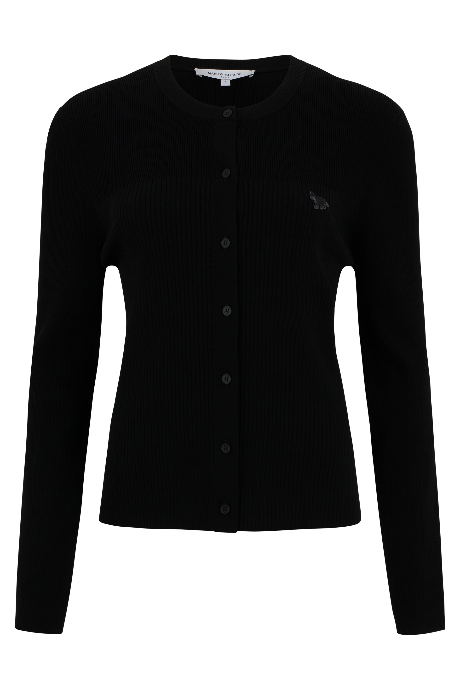 Ribbed crewneck cardigan