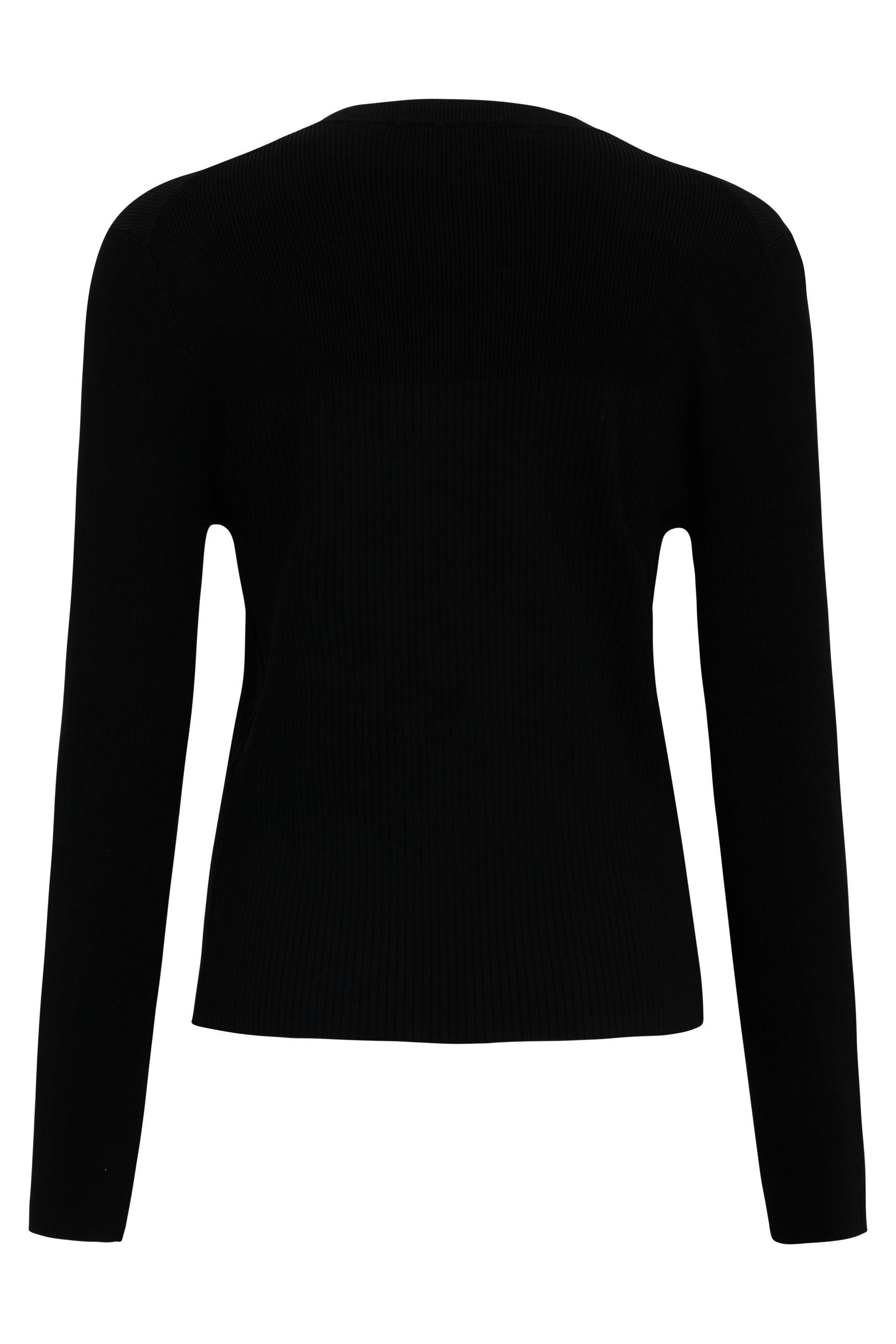 Ribbed crewneck cardigan