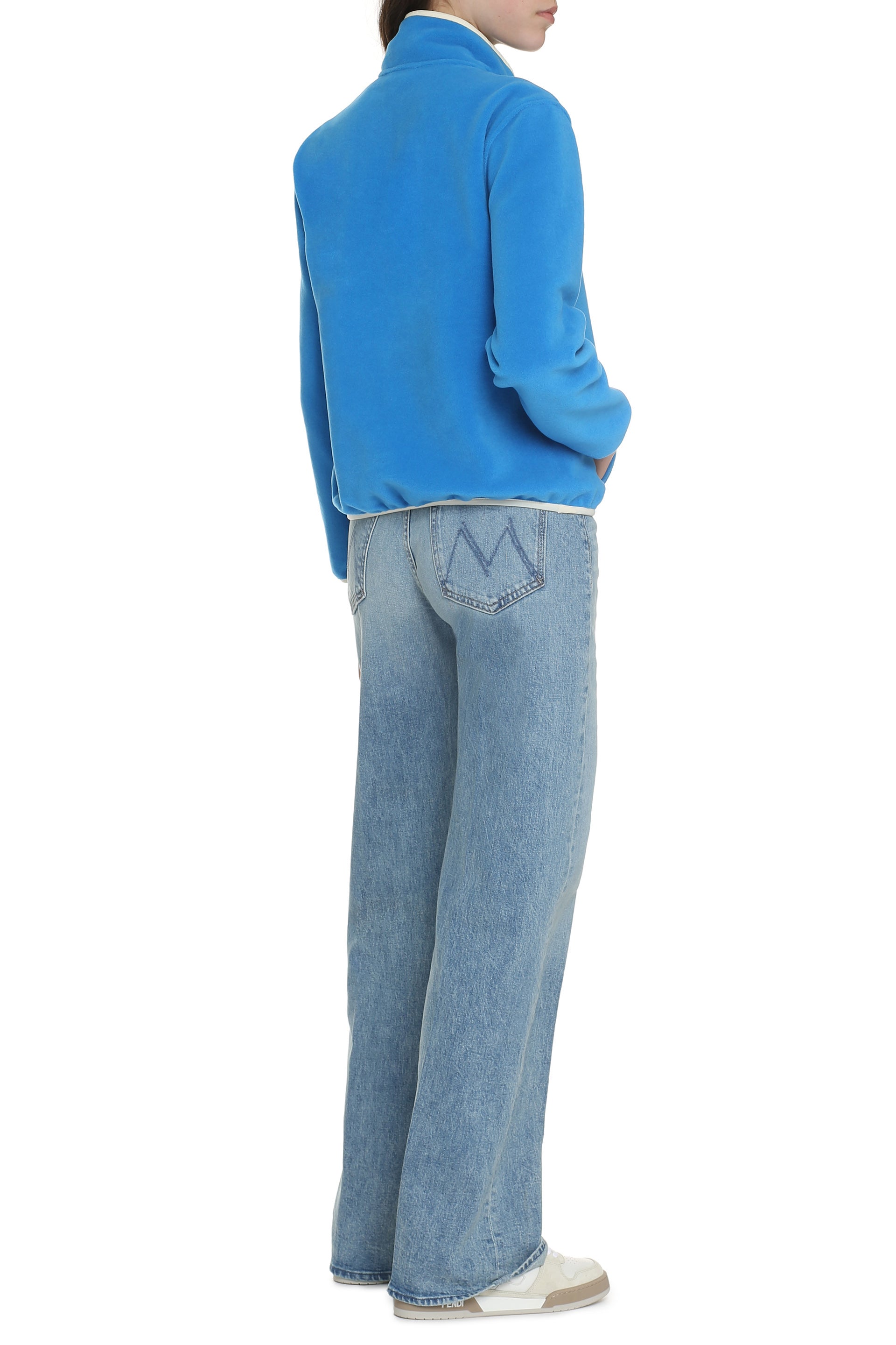 Stand-up collar fleece sweatshirt