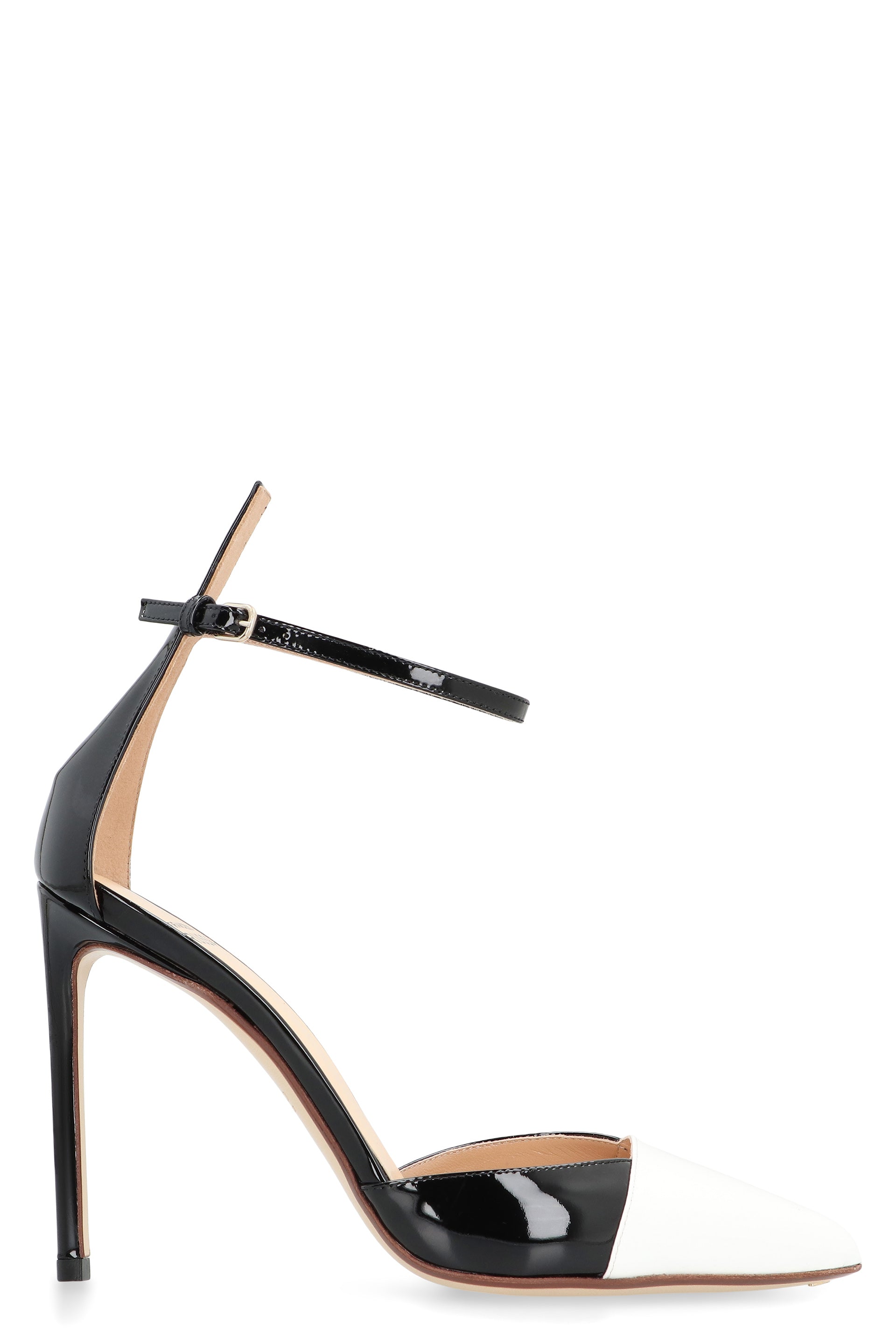 Patent leather heel sandals