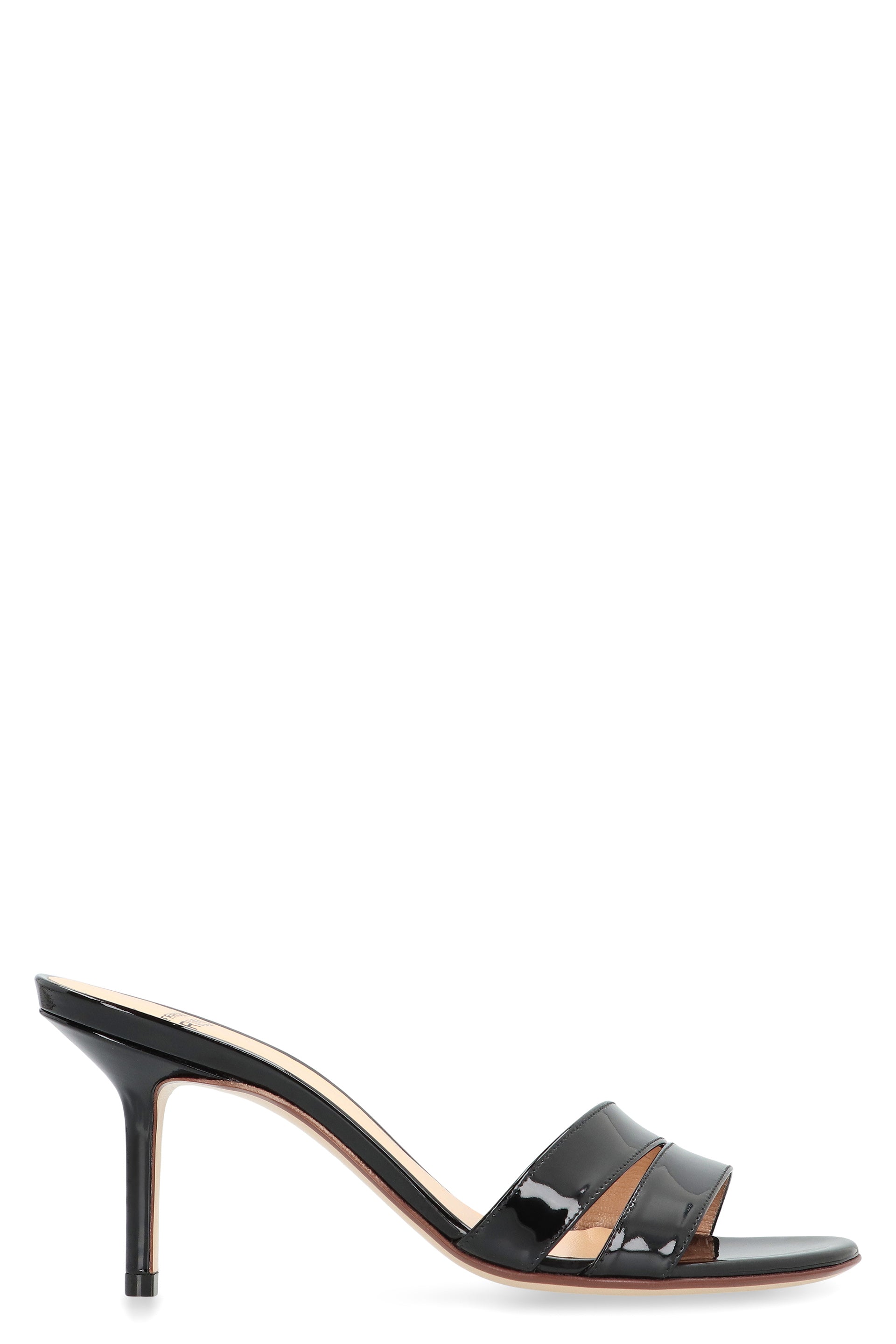 Patent leather mules