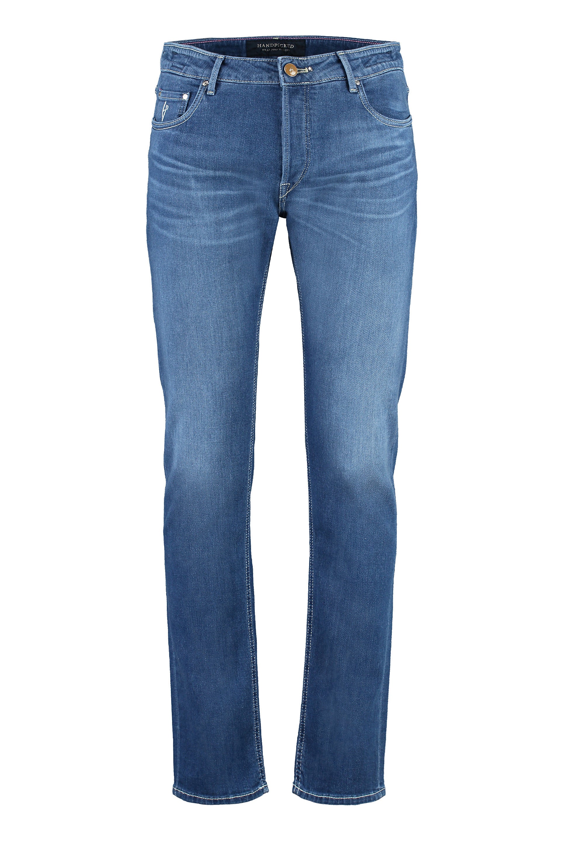 5-pocket straight-leg jeans