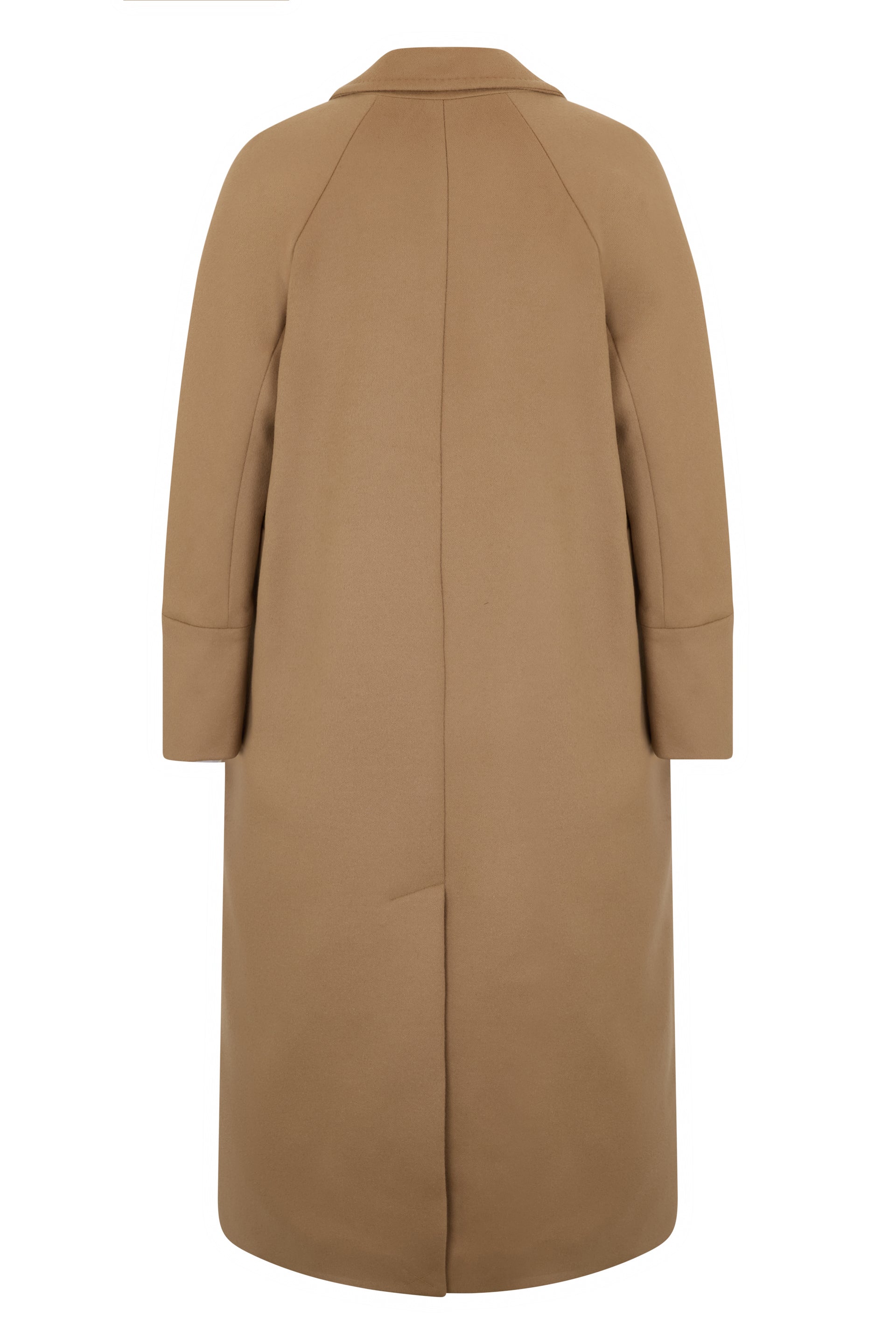 Elegant camel coat with double-breasted closure