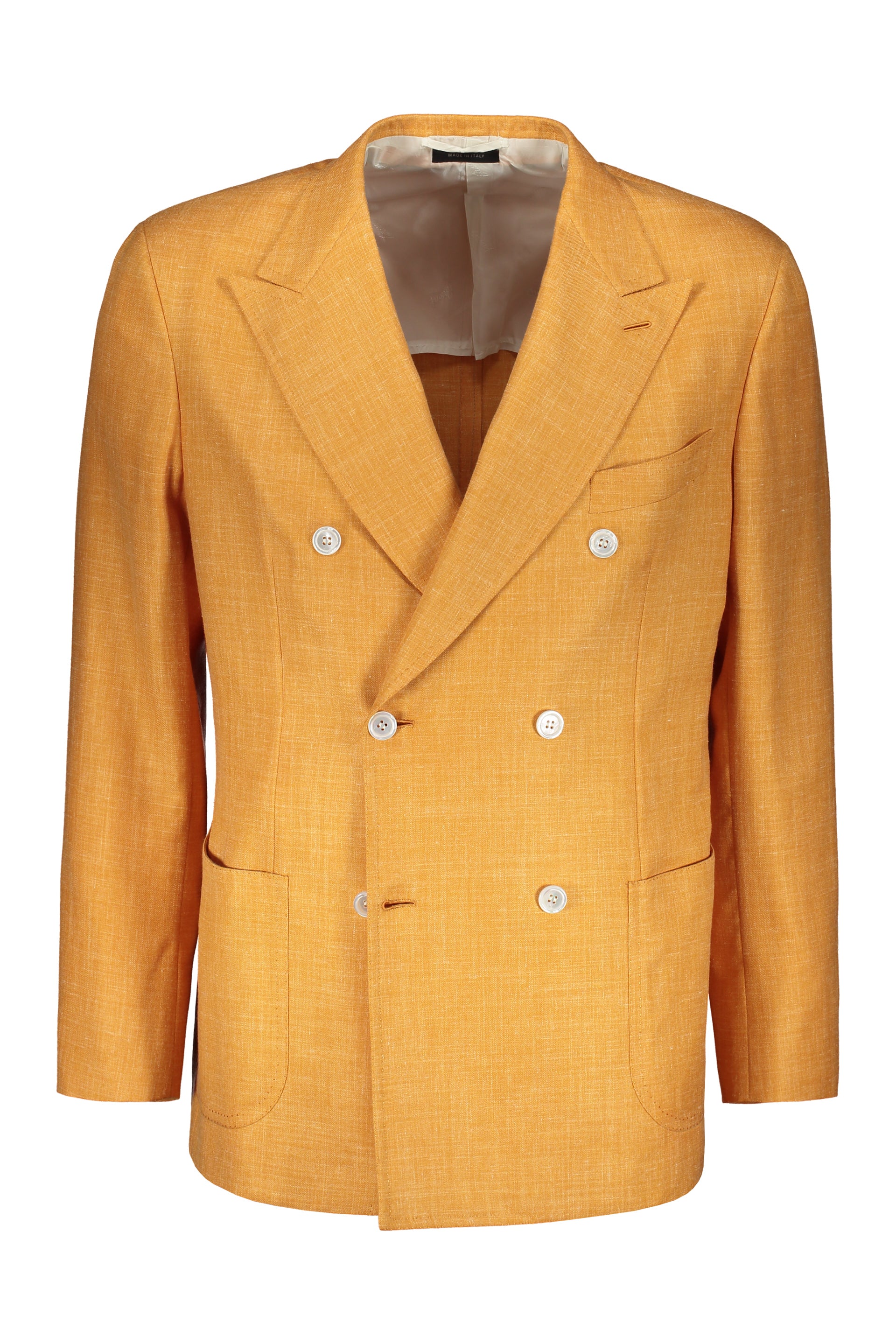 Double-breasted wool and silk jacket