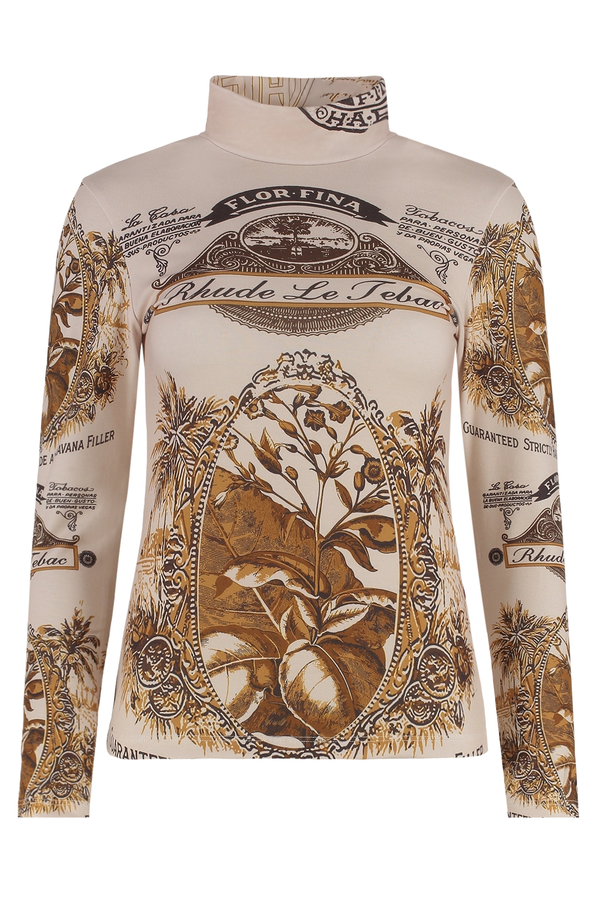 Printed long-sleeve top