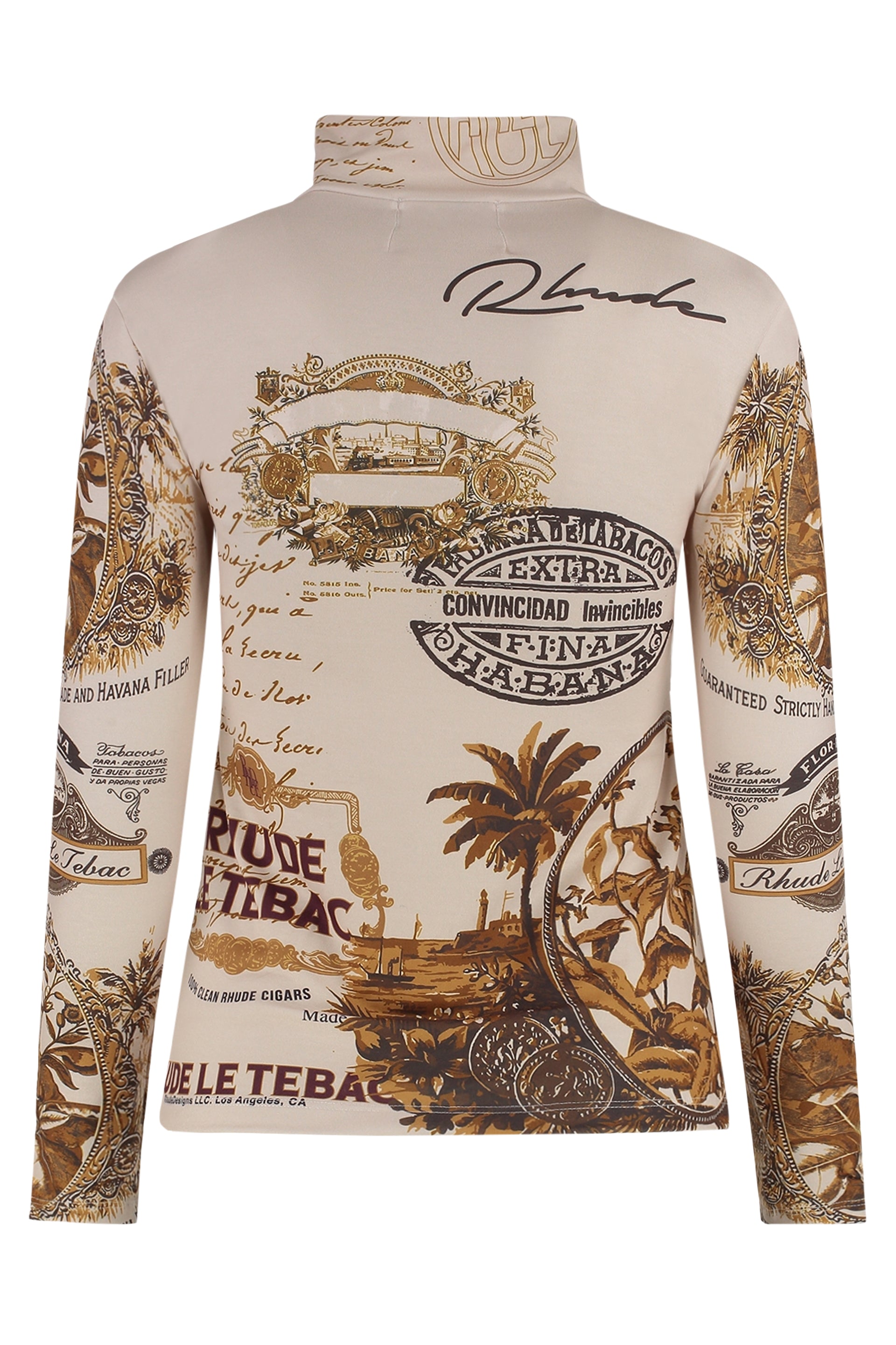 Printed long-sleeve top