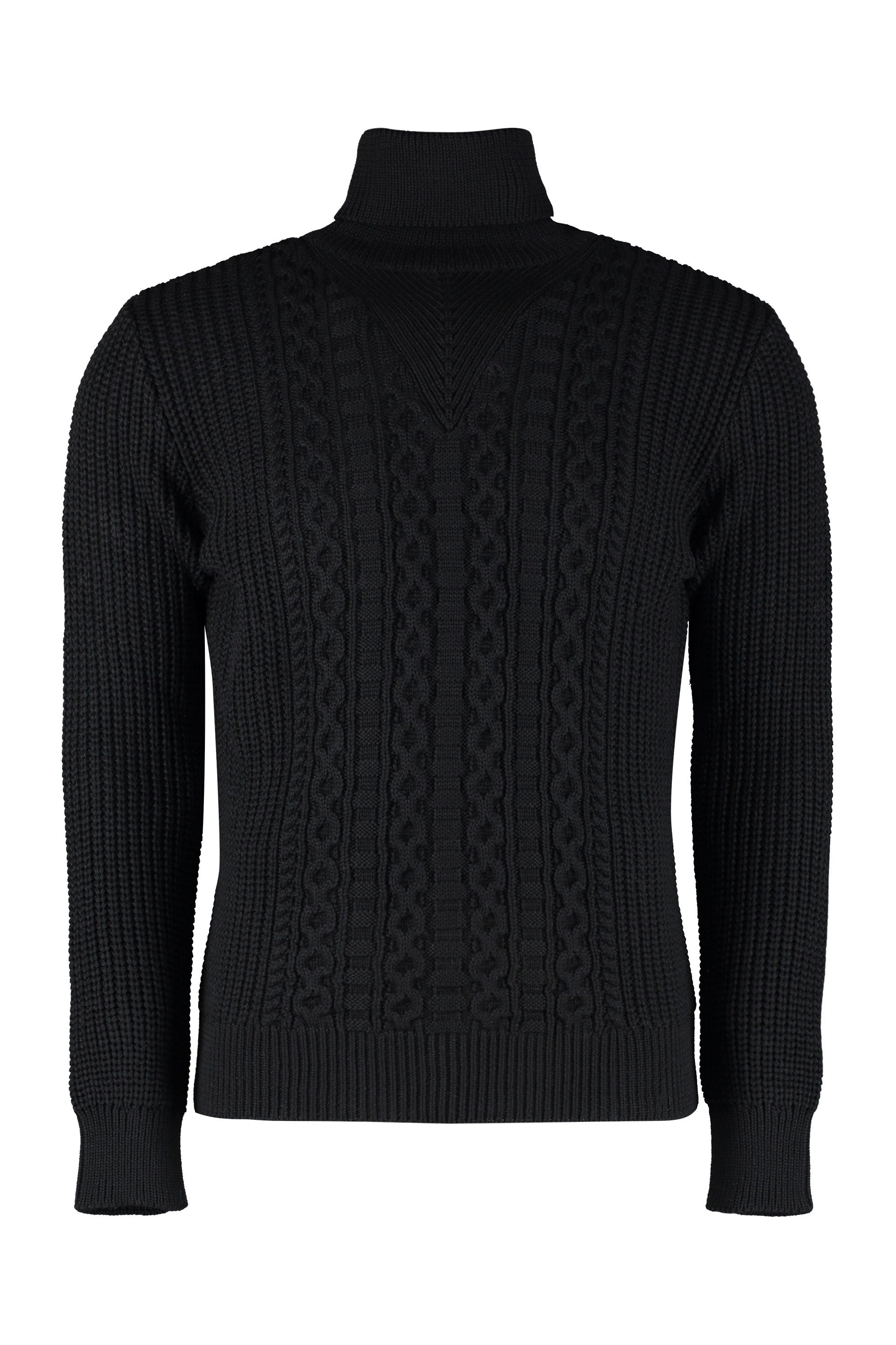 Ribbed wool turtleneck sweater