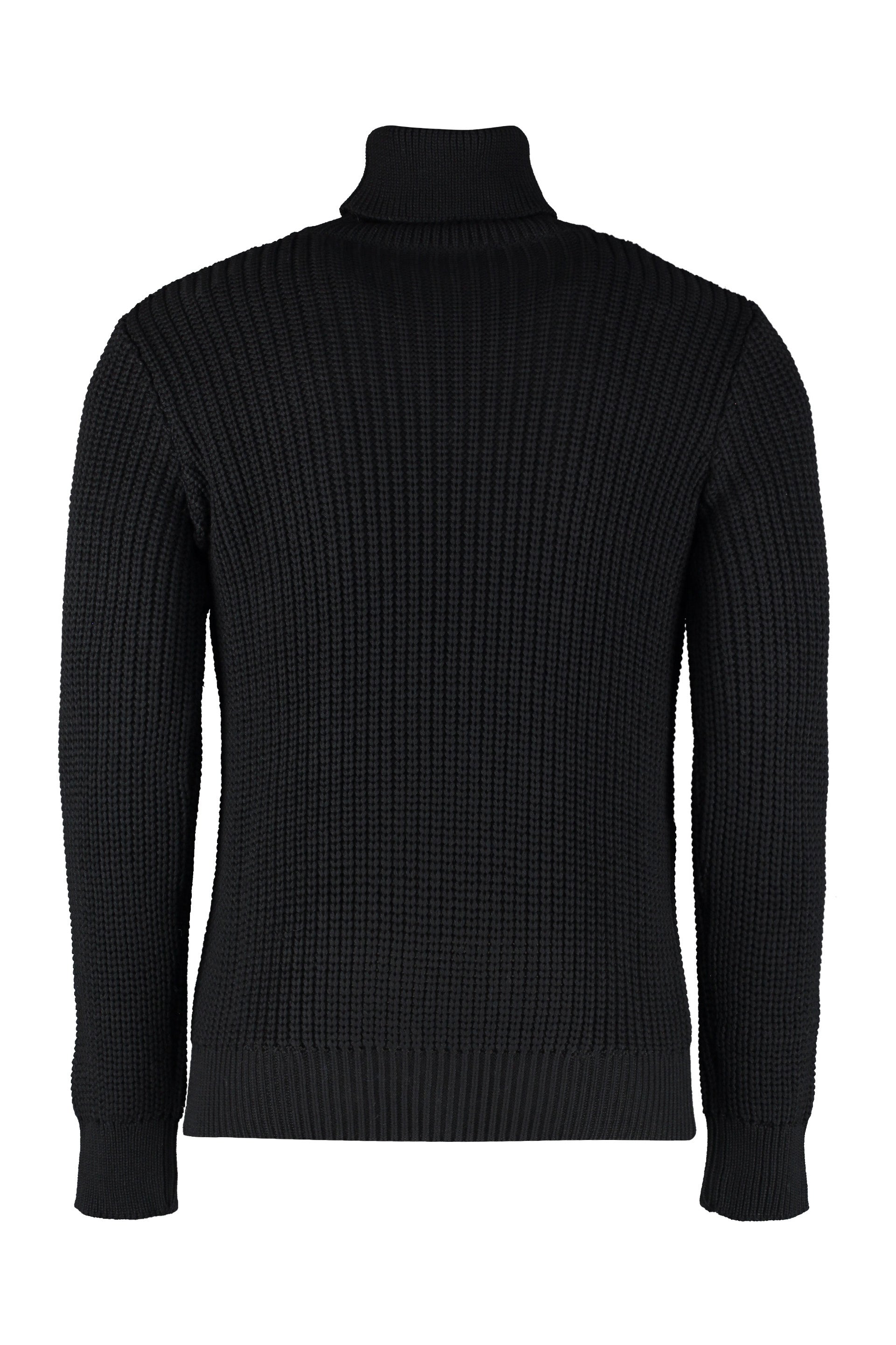 Ribbed wool turtleneck sweater