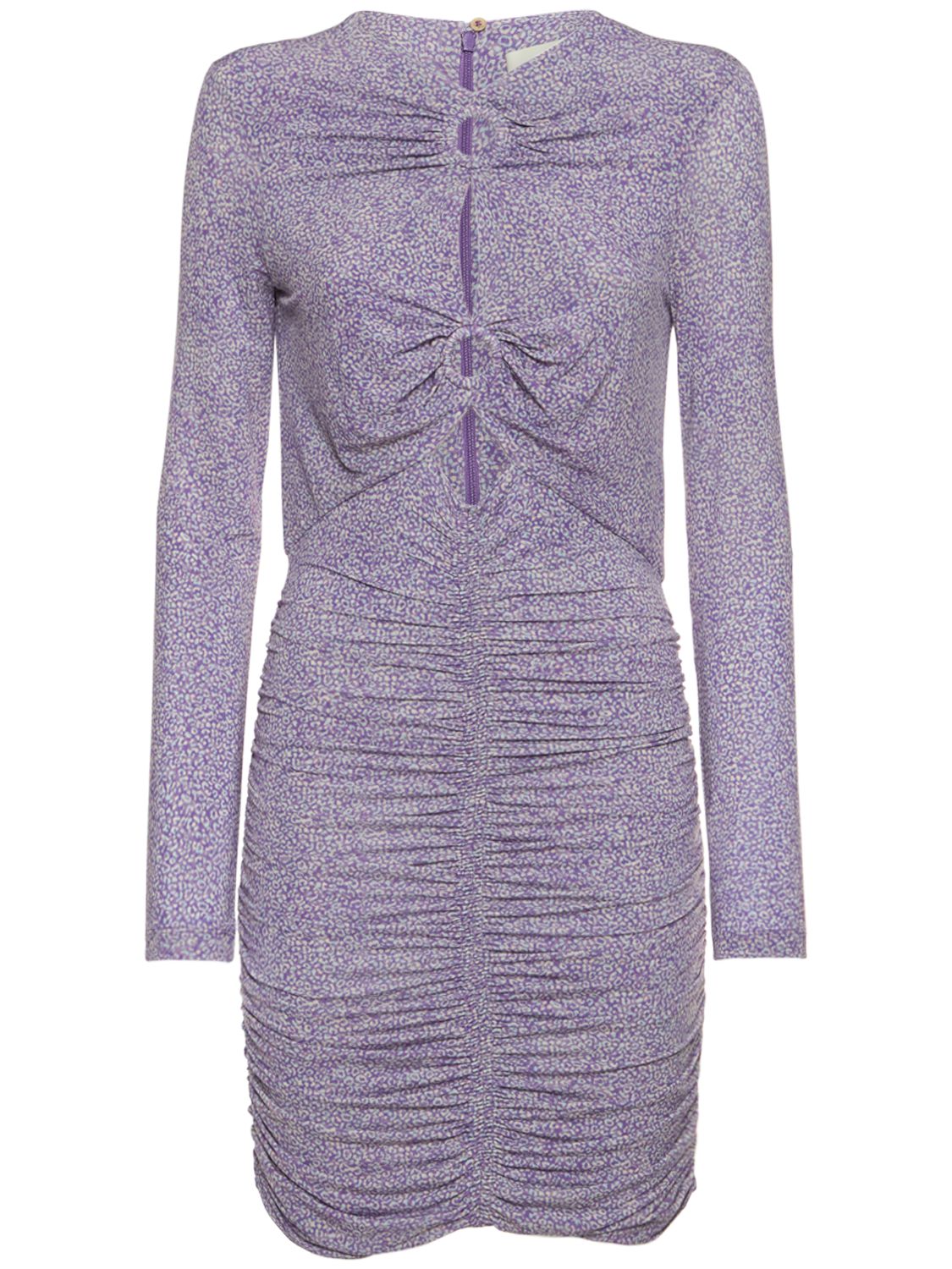 Elegant purple dress with refined ruffles