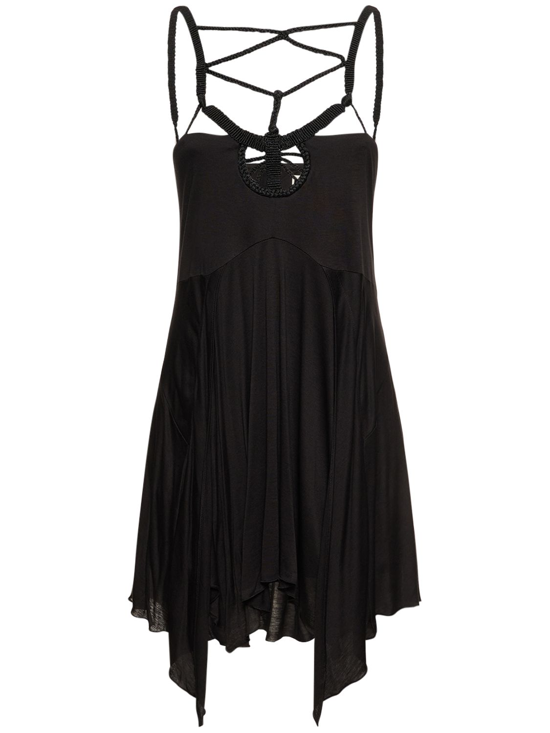 Flowing black dress with thin straps sophisticated