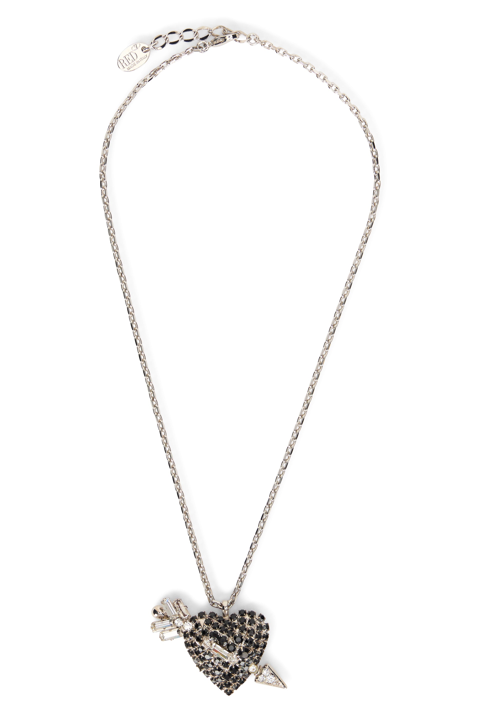 Elegant necklace with a shiny metal heart.