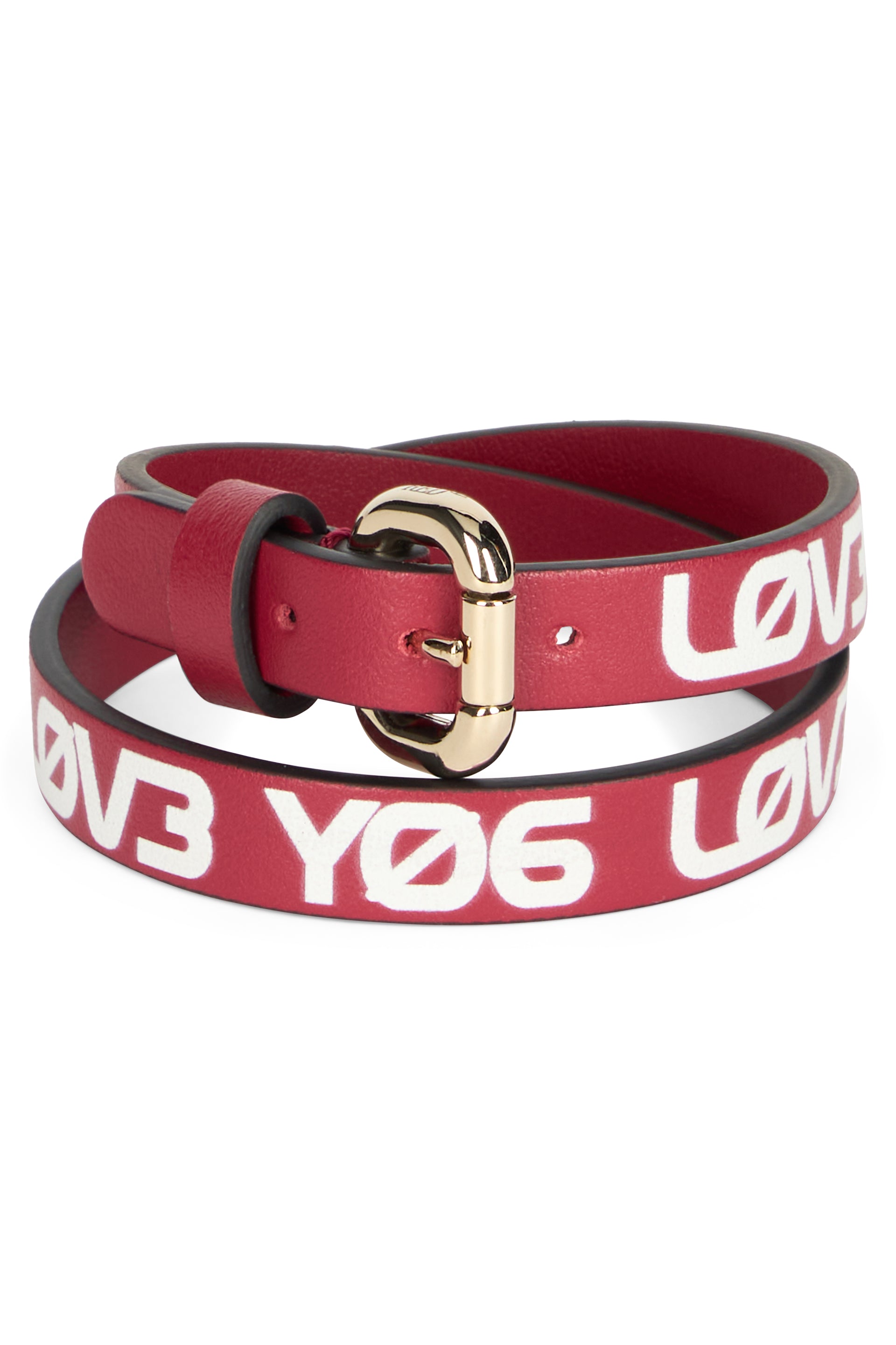 Red bracelet with white print, versatile and casual.