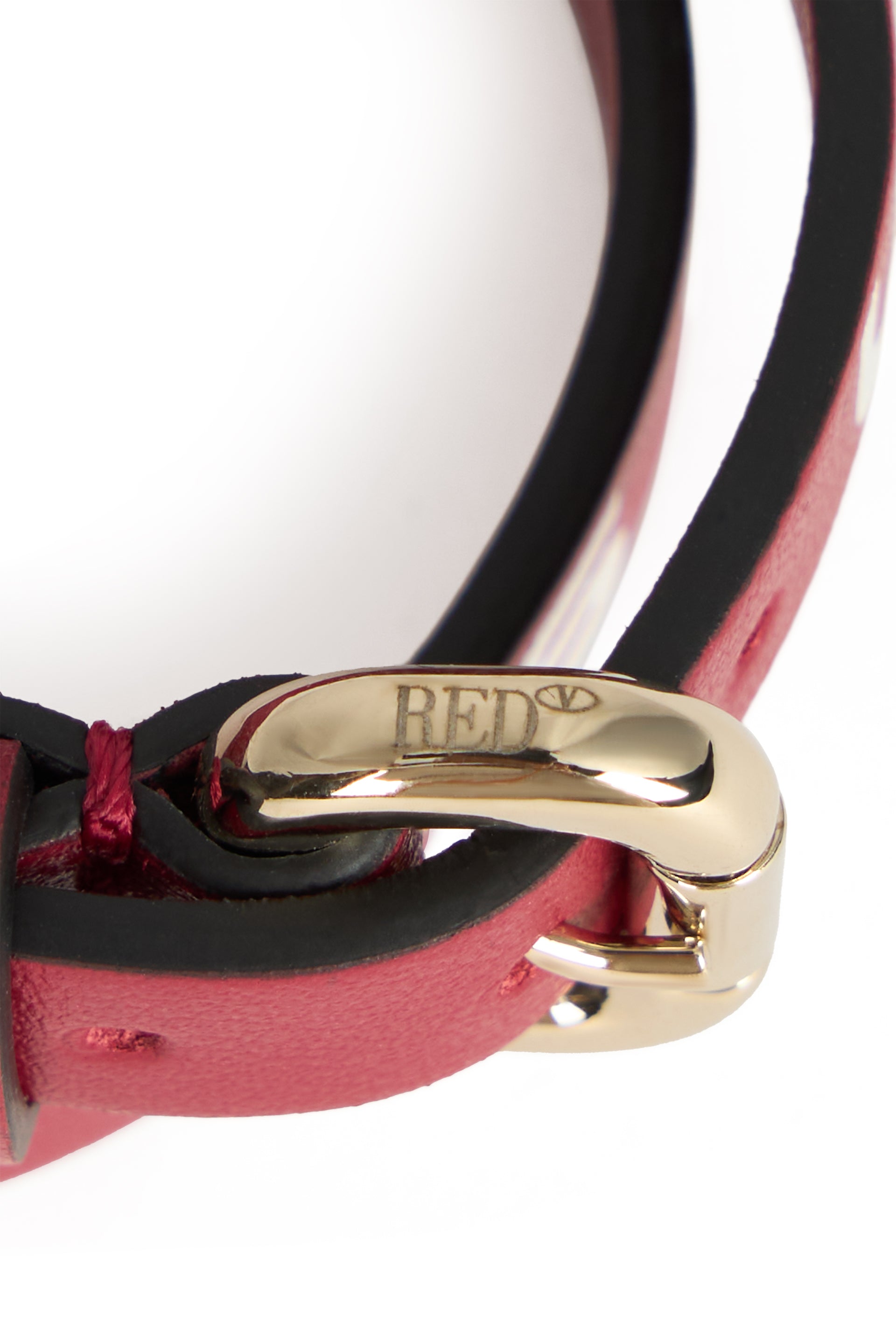 Red bracelet with white print, versatile and casual.