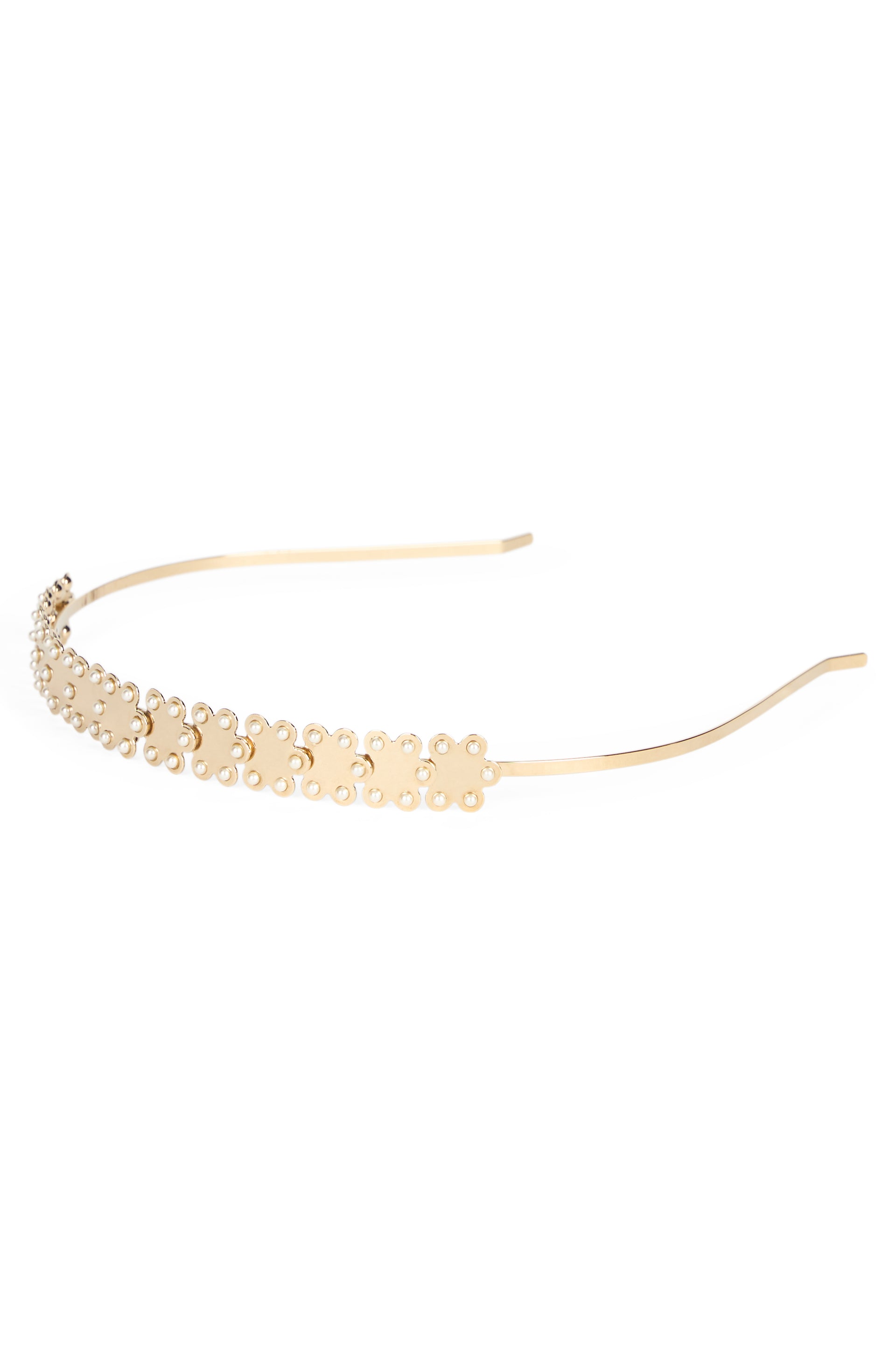 Gold colored headband elegant for any occasion.